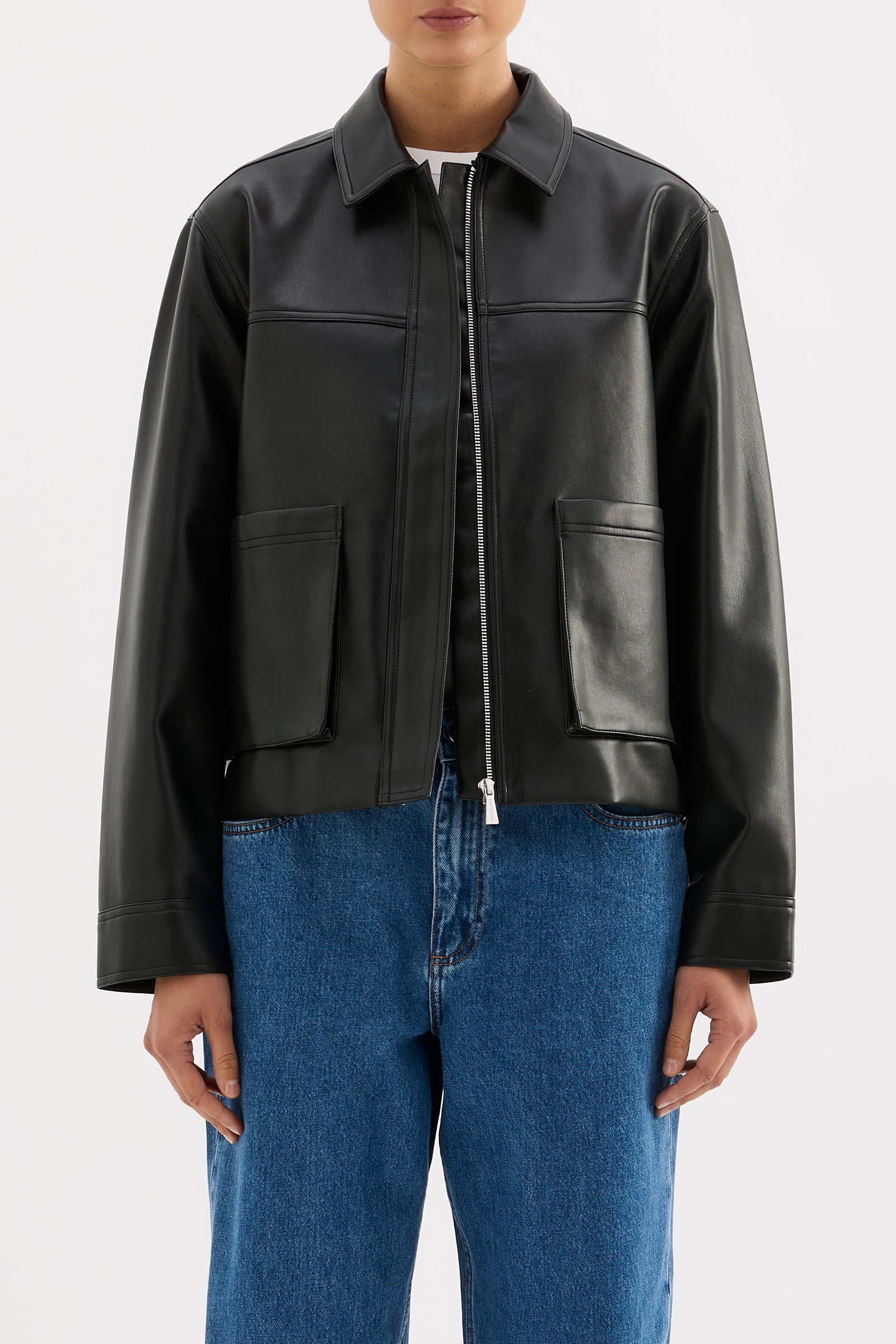 Maude Vegan Leather Jacket Black 