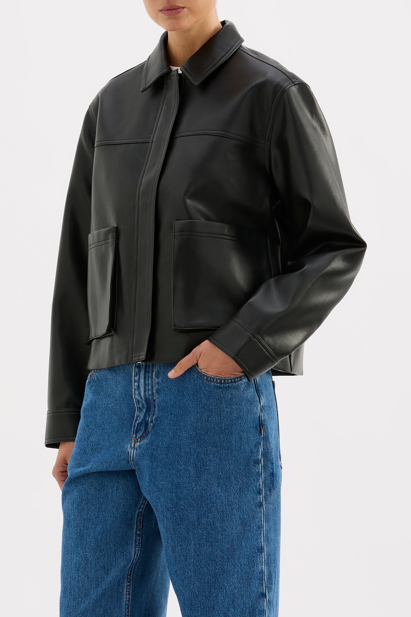 Maude Vegan Leather Jacket Black 