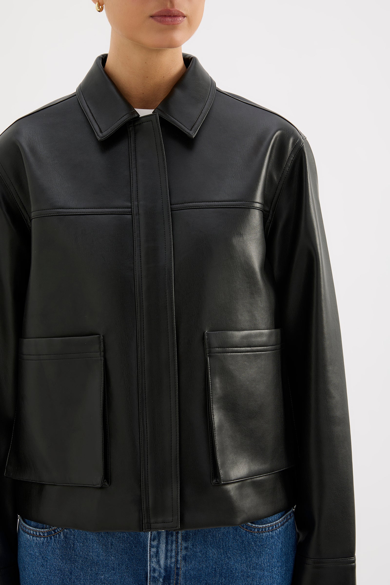 Maude Vegan Leather Jacket Black 