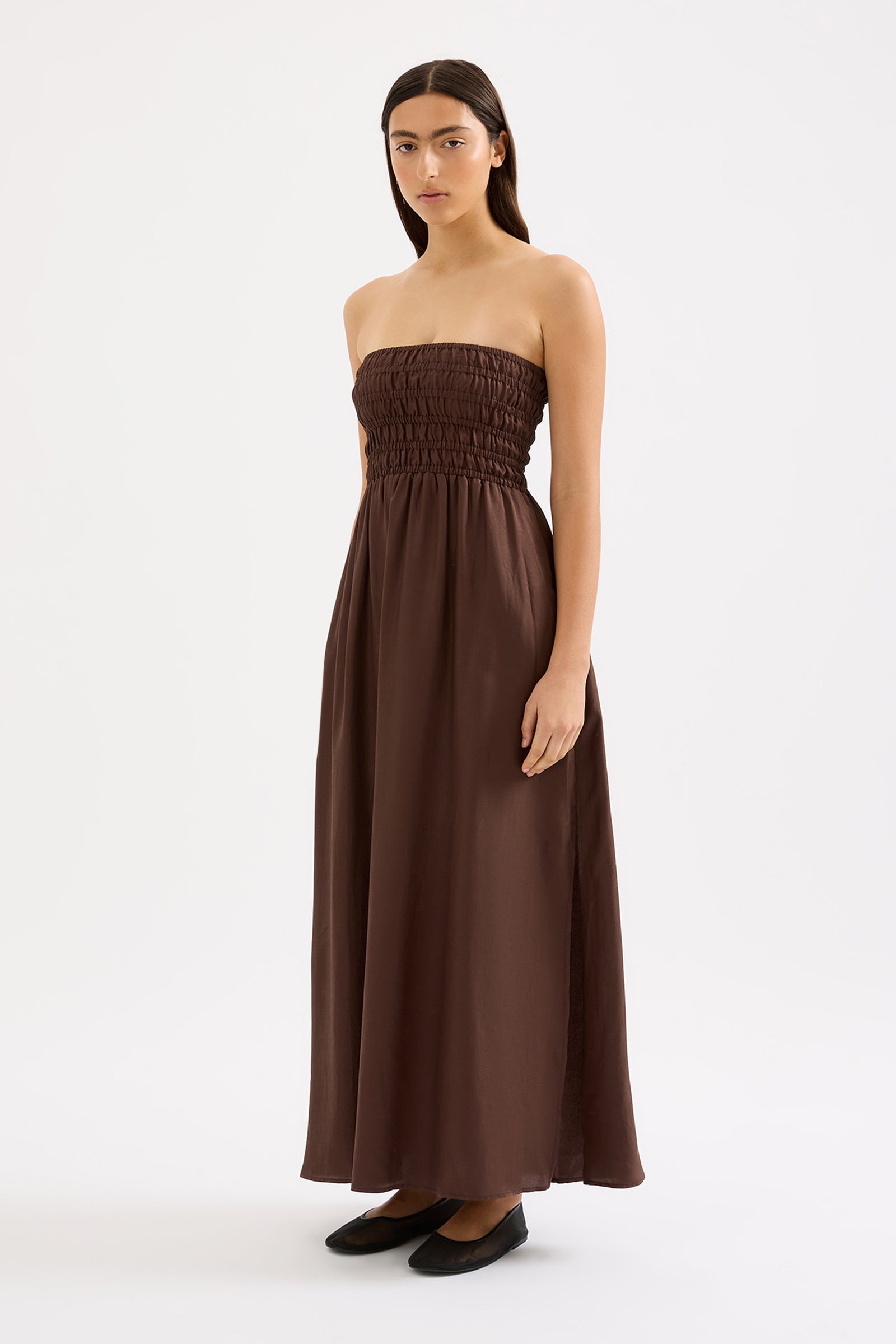 Zuri Tencel Maxi Dress Cocoa 