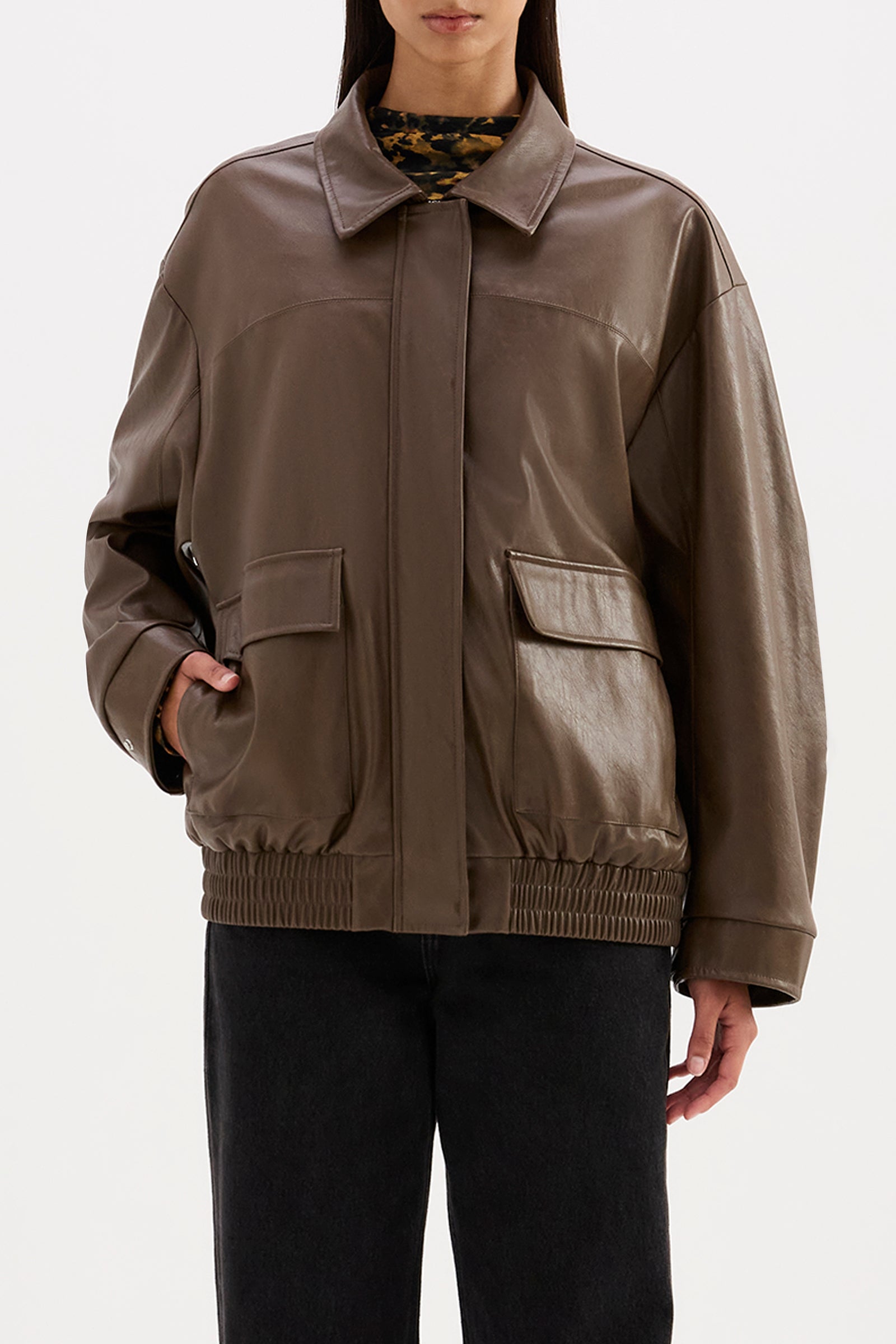 Lyla Vegan Leather Jacket Umber 