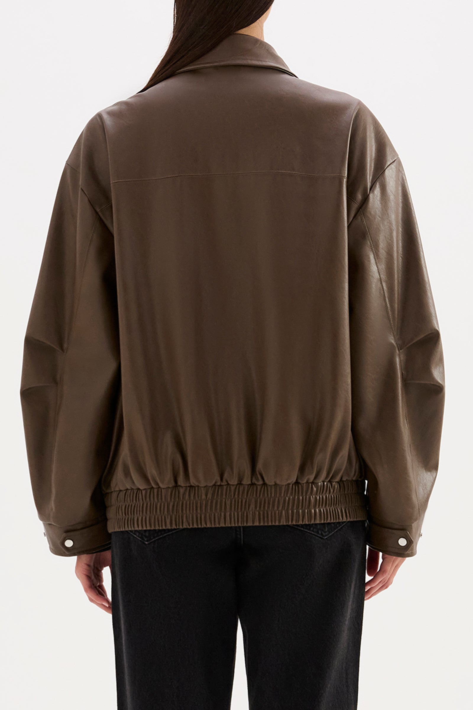 Lyla Vegan Leather Jacket Umber 