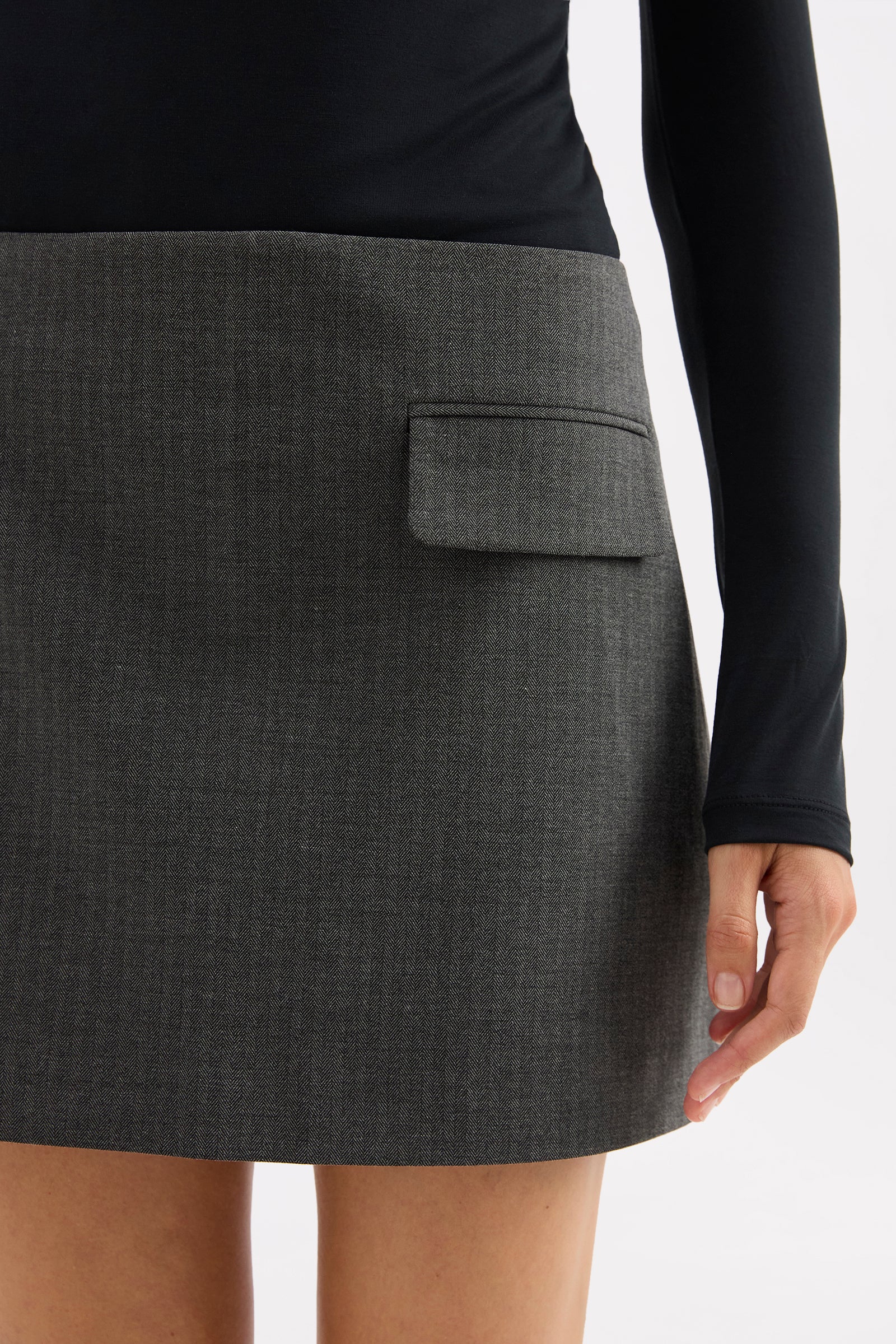 Fosca Mini Skirt Charcoal 