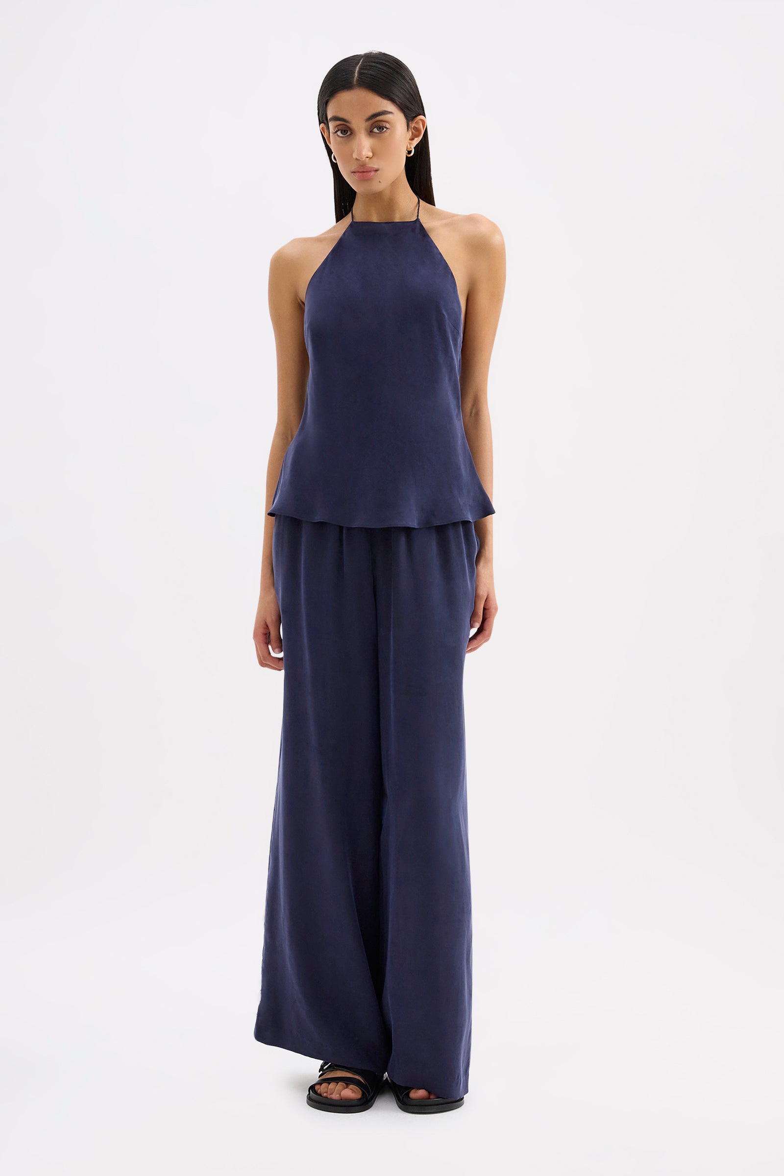 Raye Cupro Halter Top Ink 