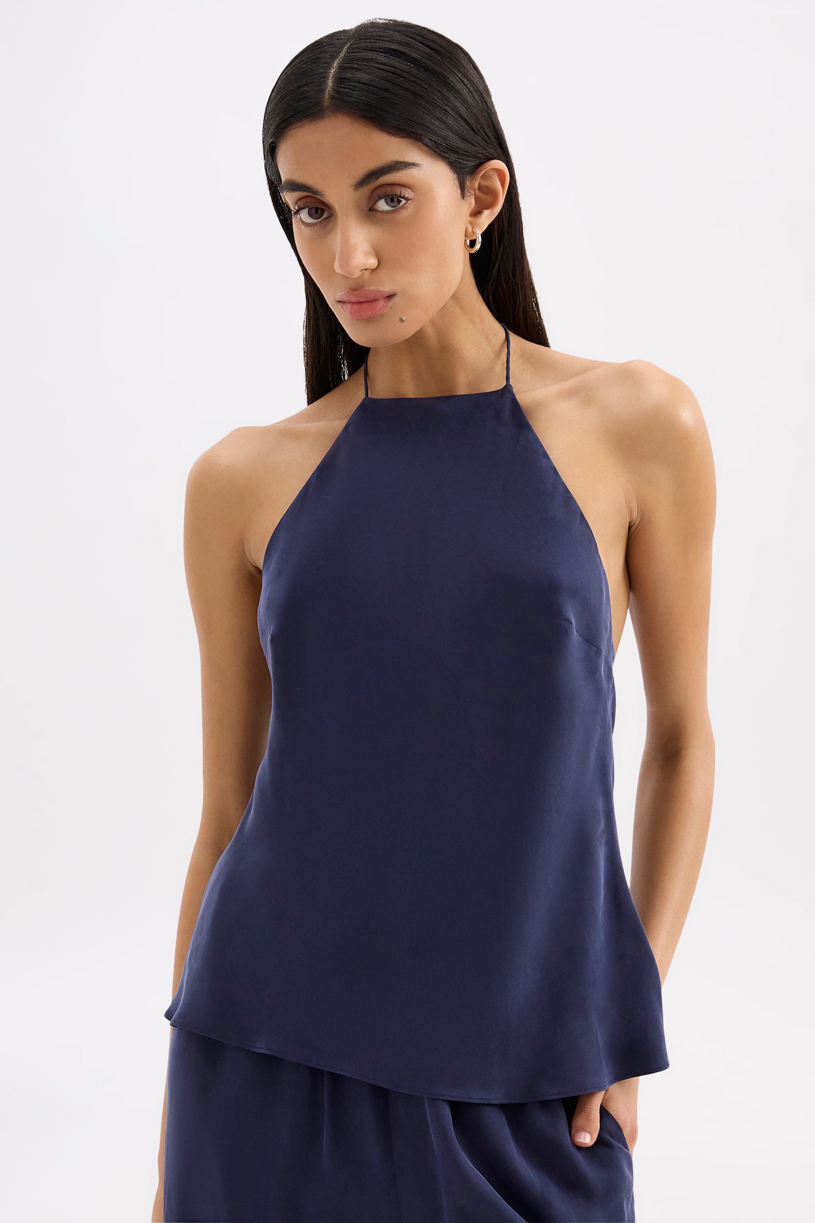 Raye Cupro Halter Top Ink 