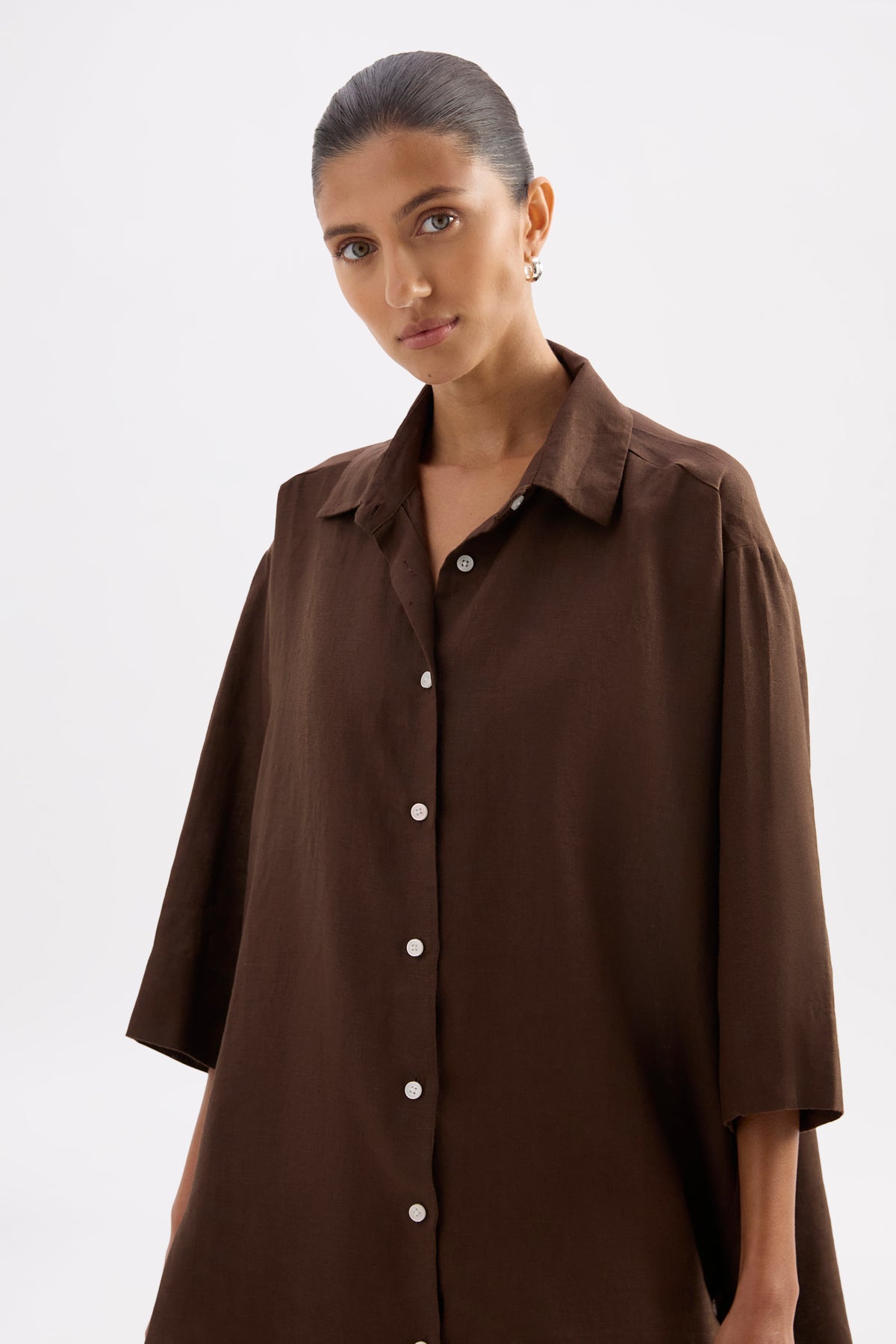 Lounge Linen Longline Shirt & Short Set 