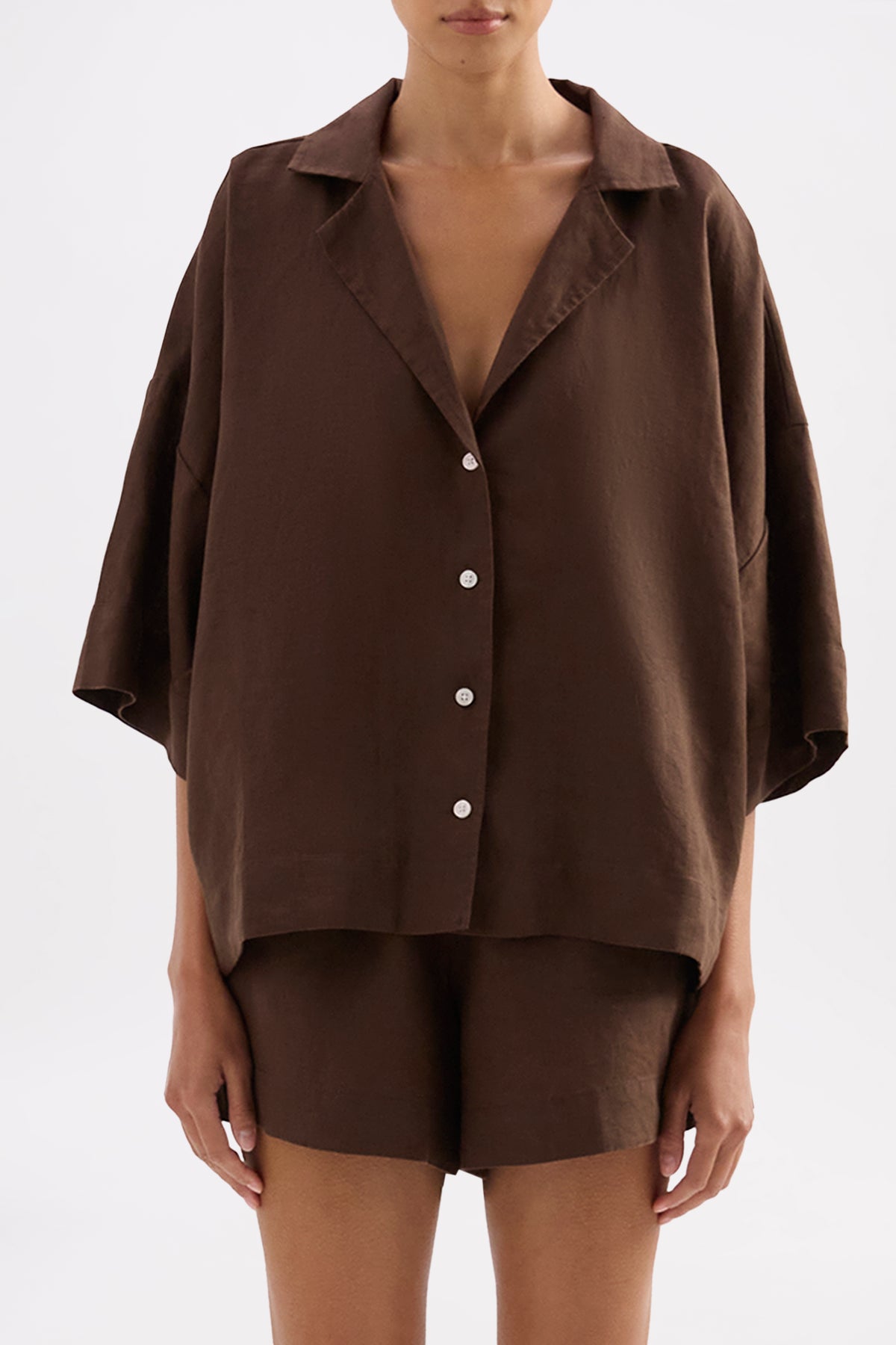 Lounge Linen Shirt & Short Set 