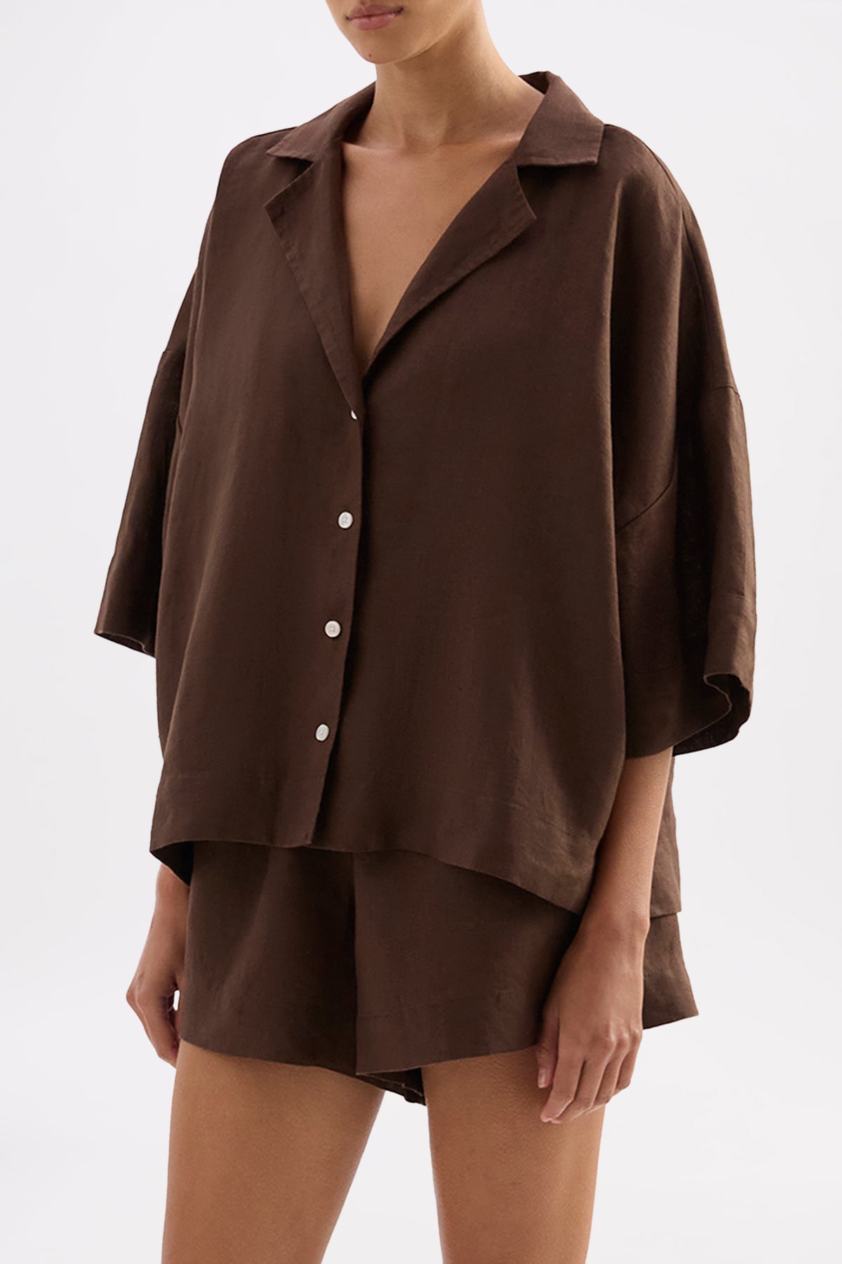 Lounge Linen Shirt & Short Set 