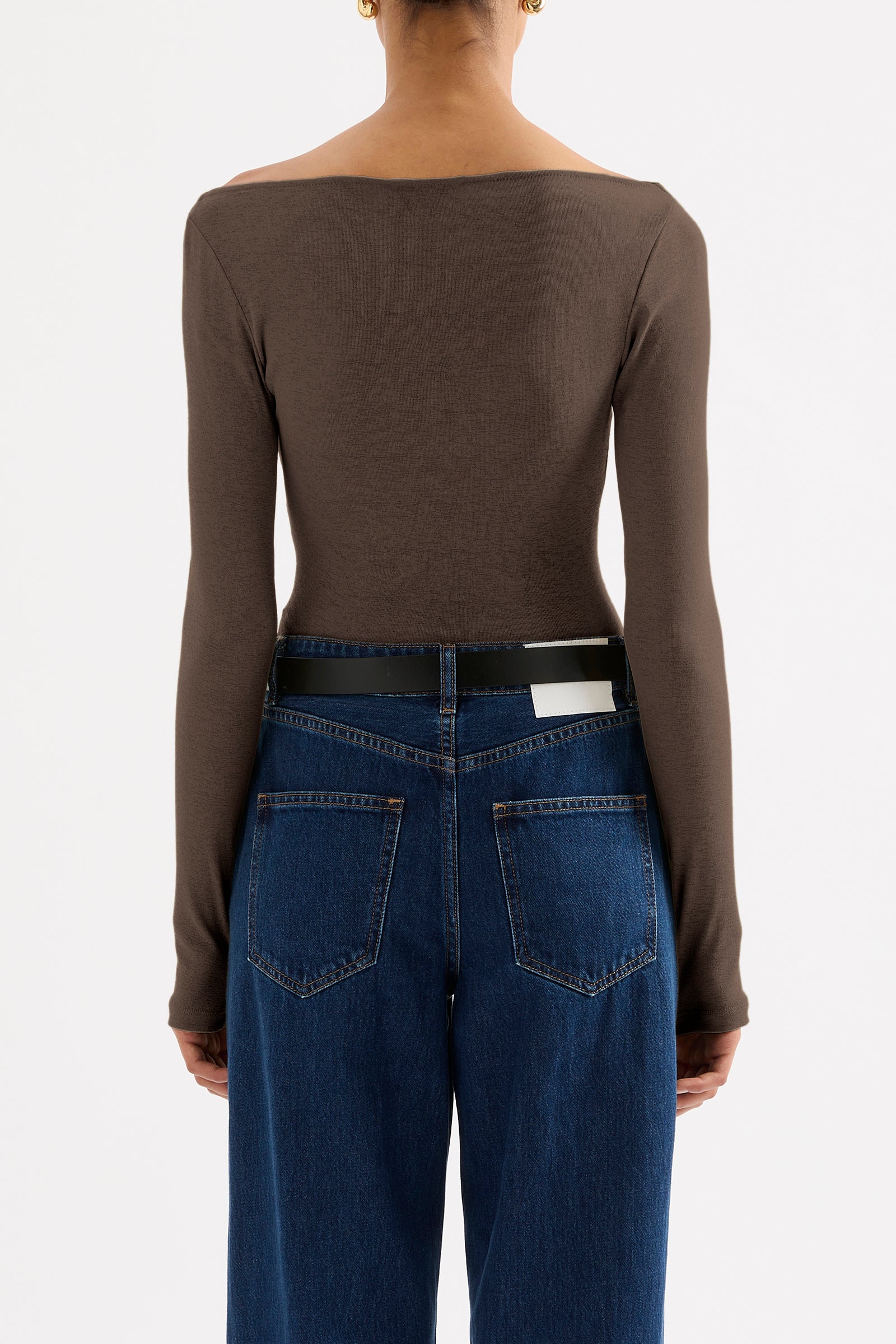Ziel Off Shoulder Top Bark 