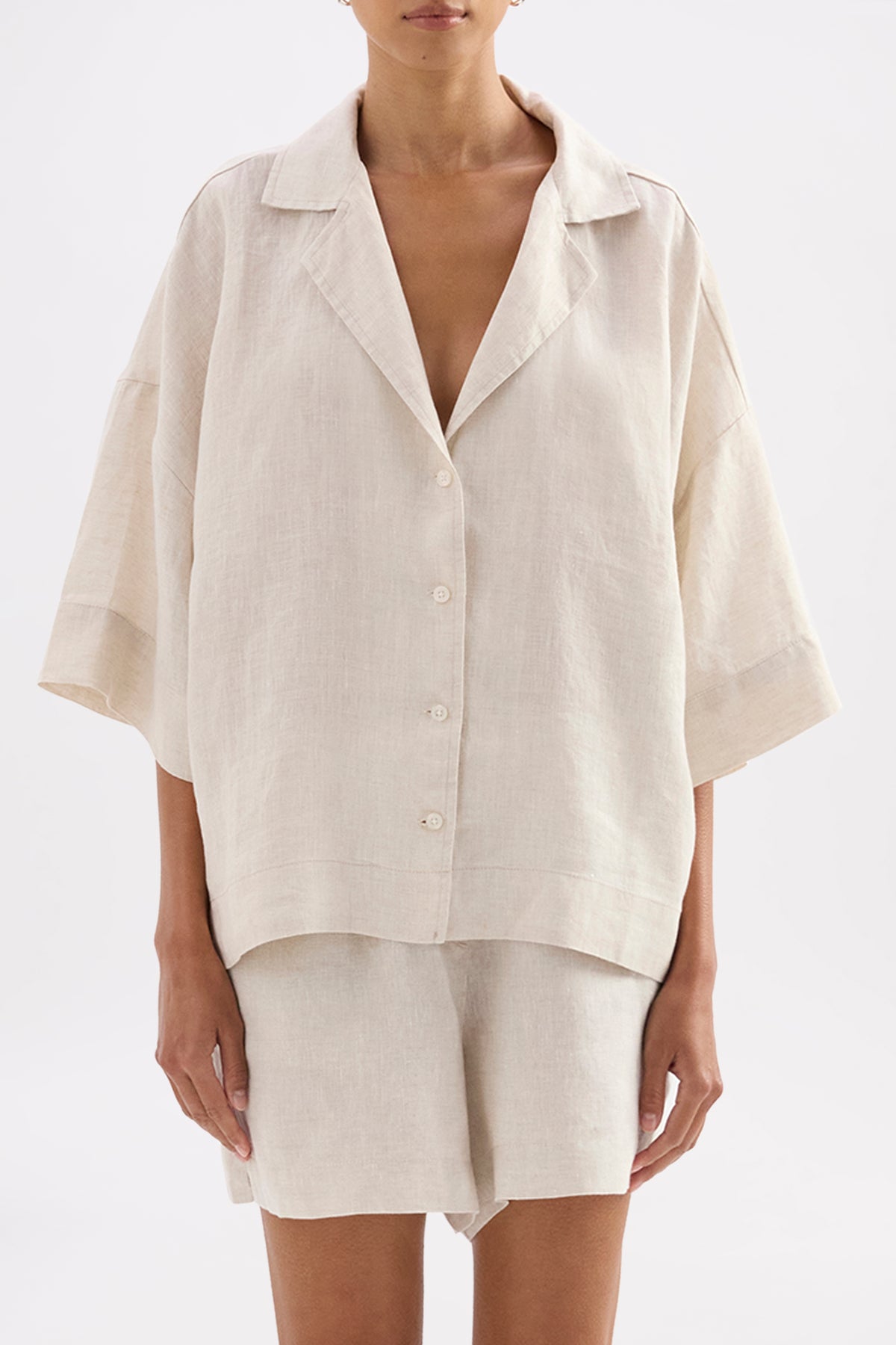 Lounge Linen Shirt & Short Set 