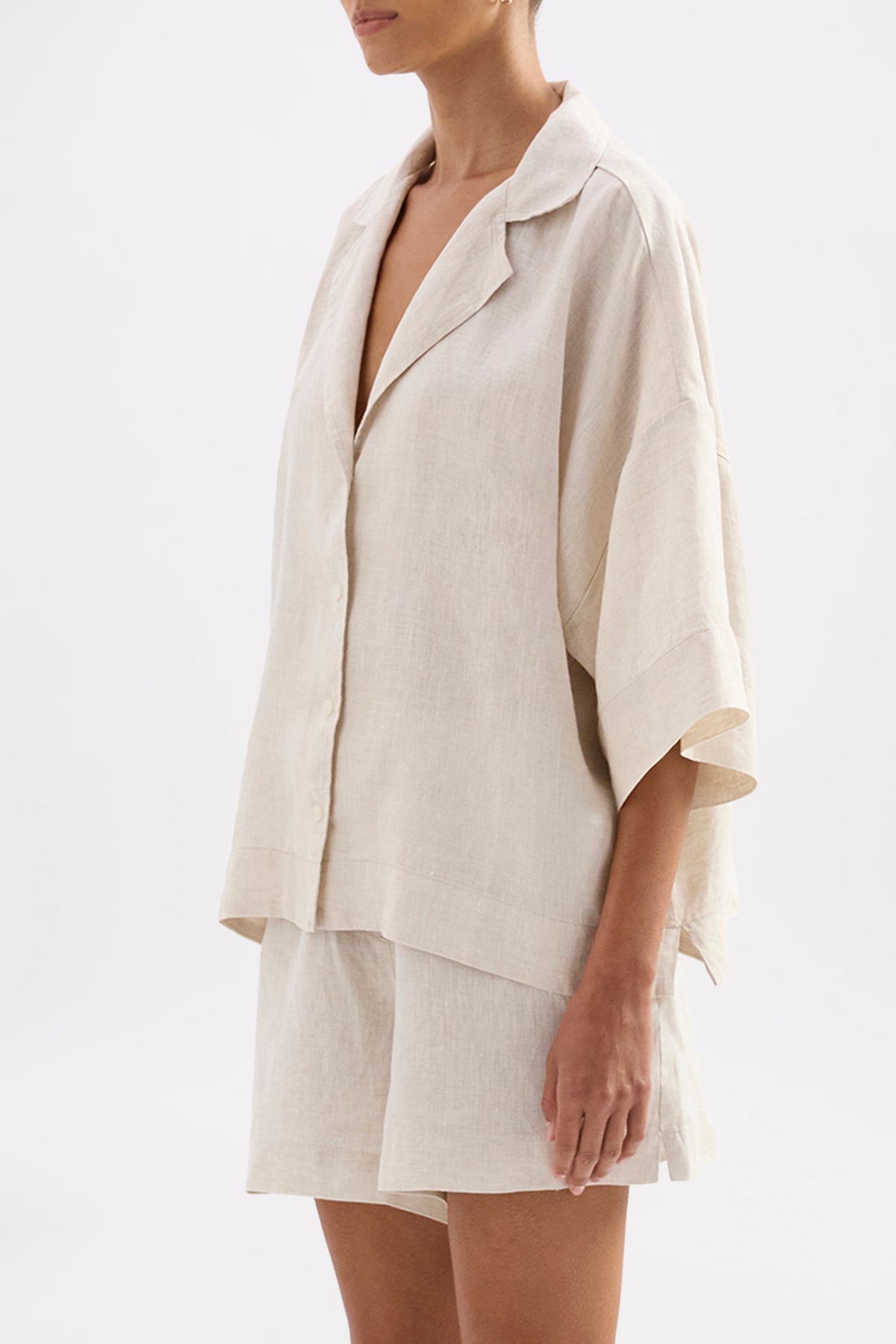 Lounge Linen Shirt & Short Set 