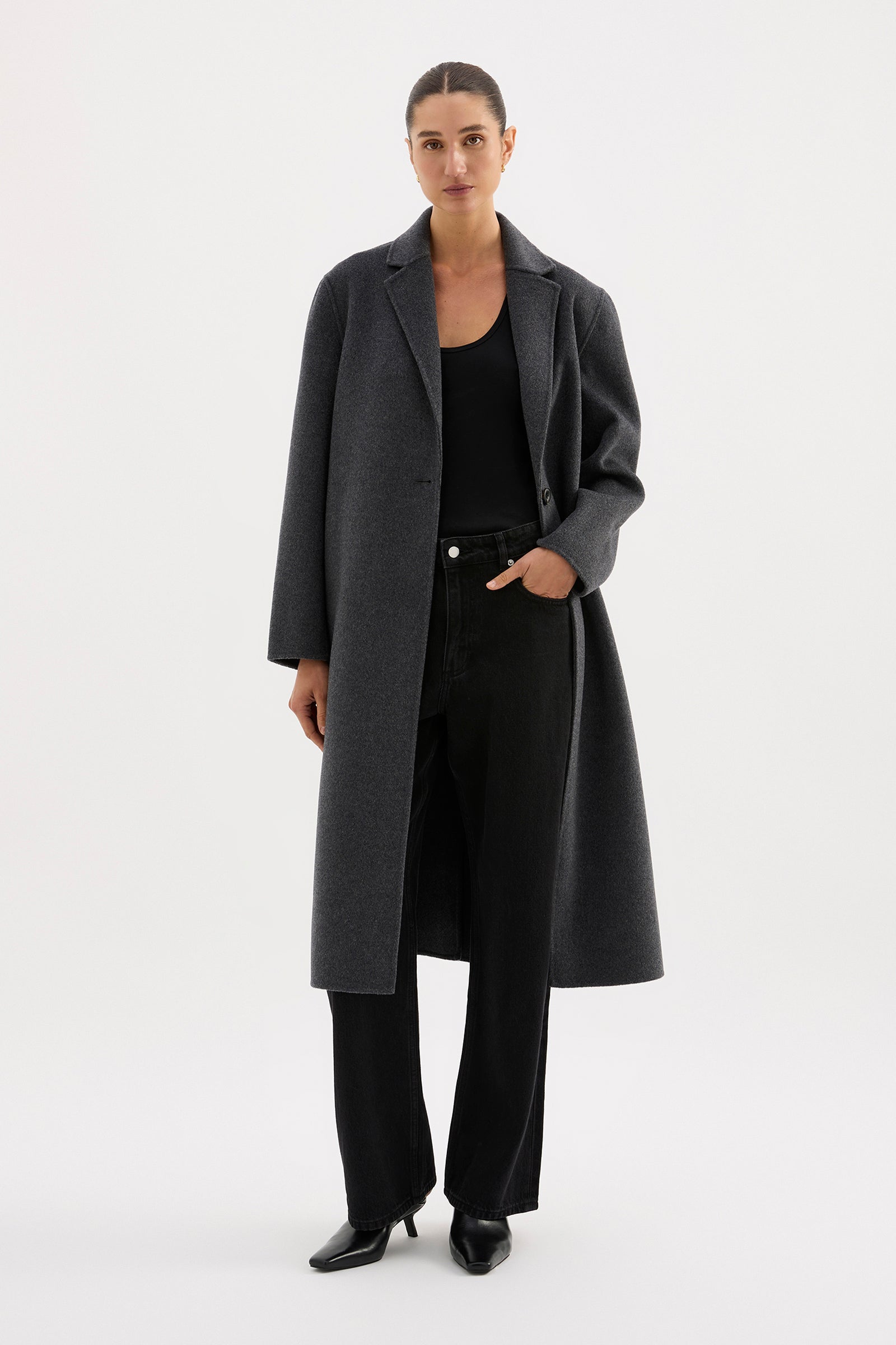Riley Wool Coat Charcoal 