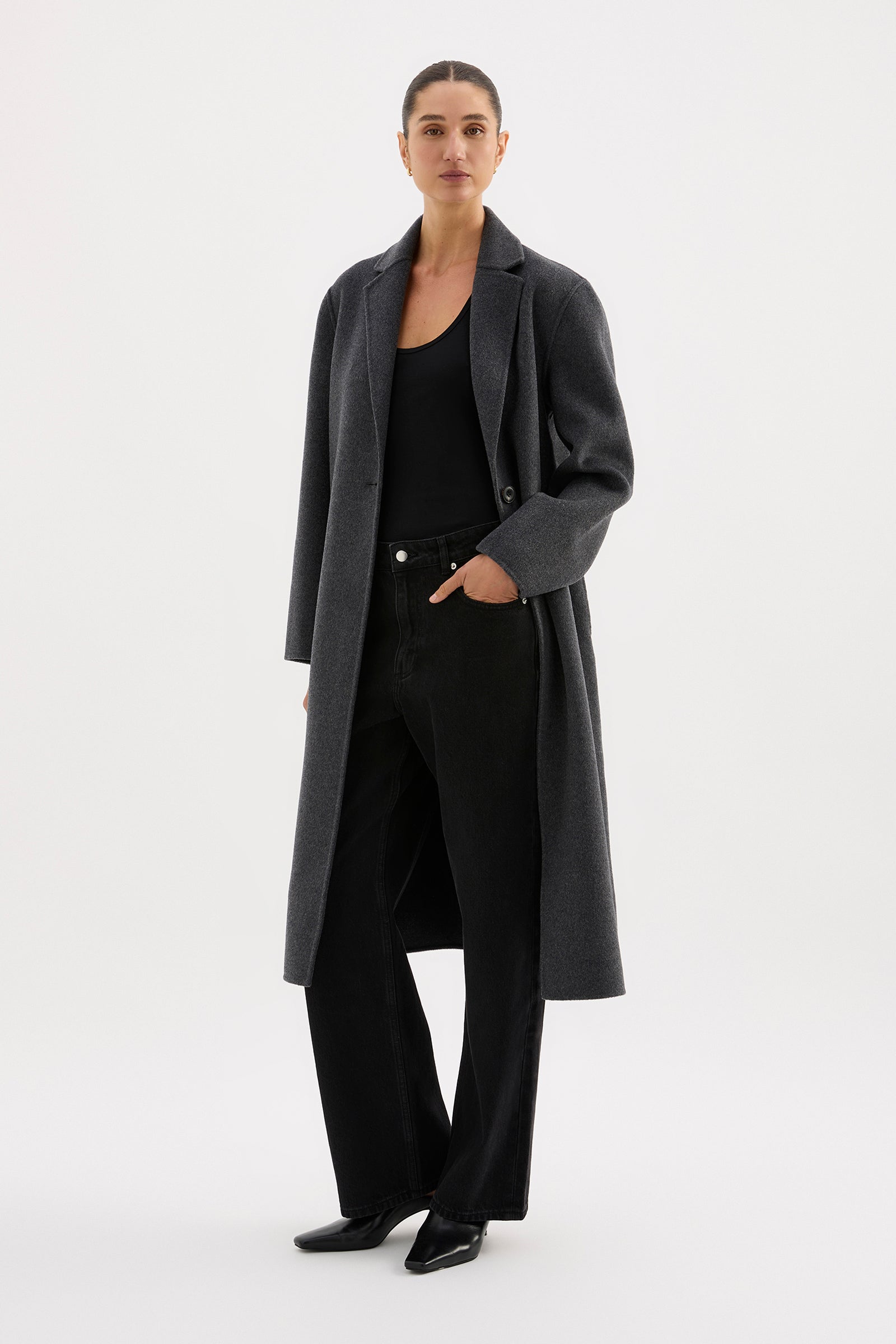 Riley Wool Coat Charcoal 