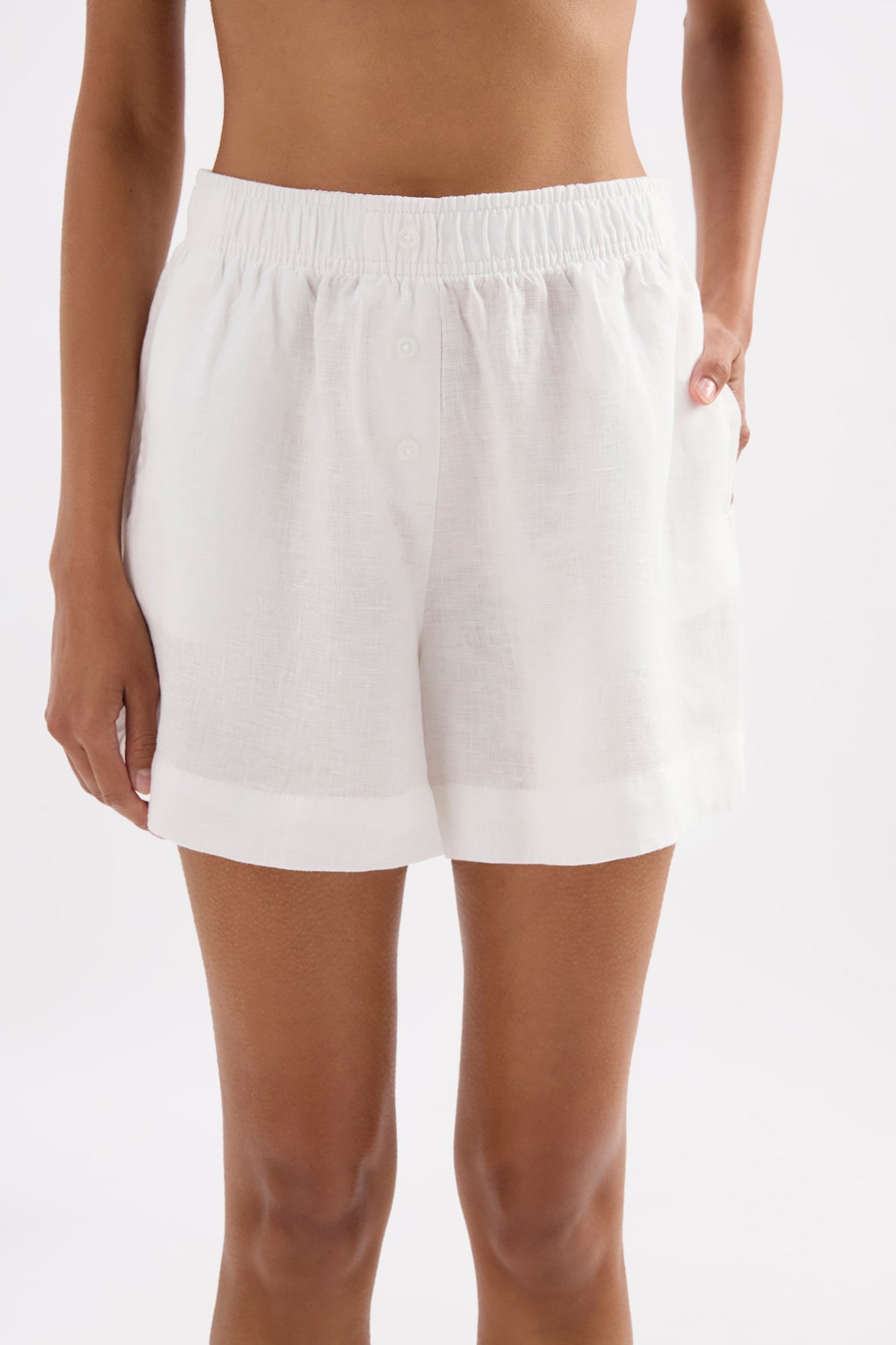 Lounge Linen Longline Shirt & Short Set 