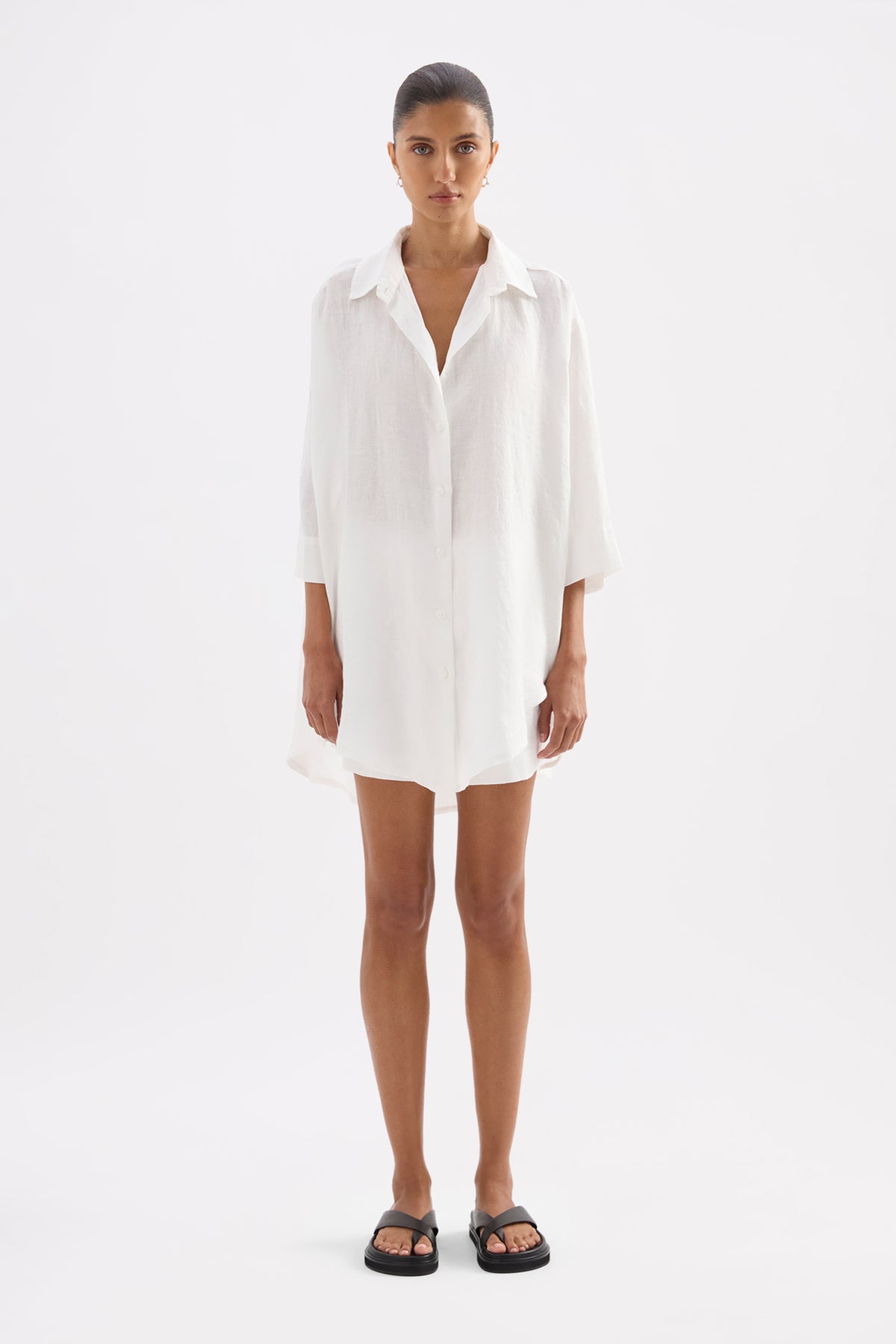 Lounge Linen Longline Shirt & Short Set 