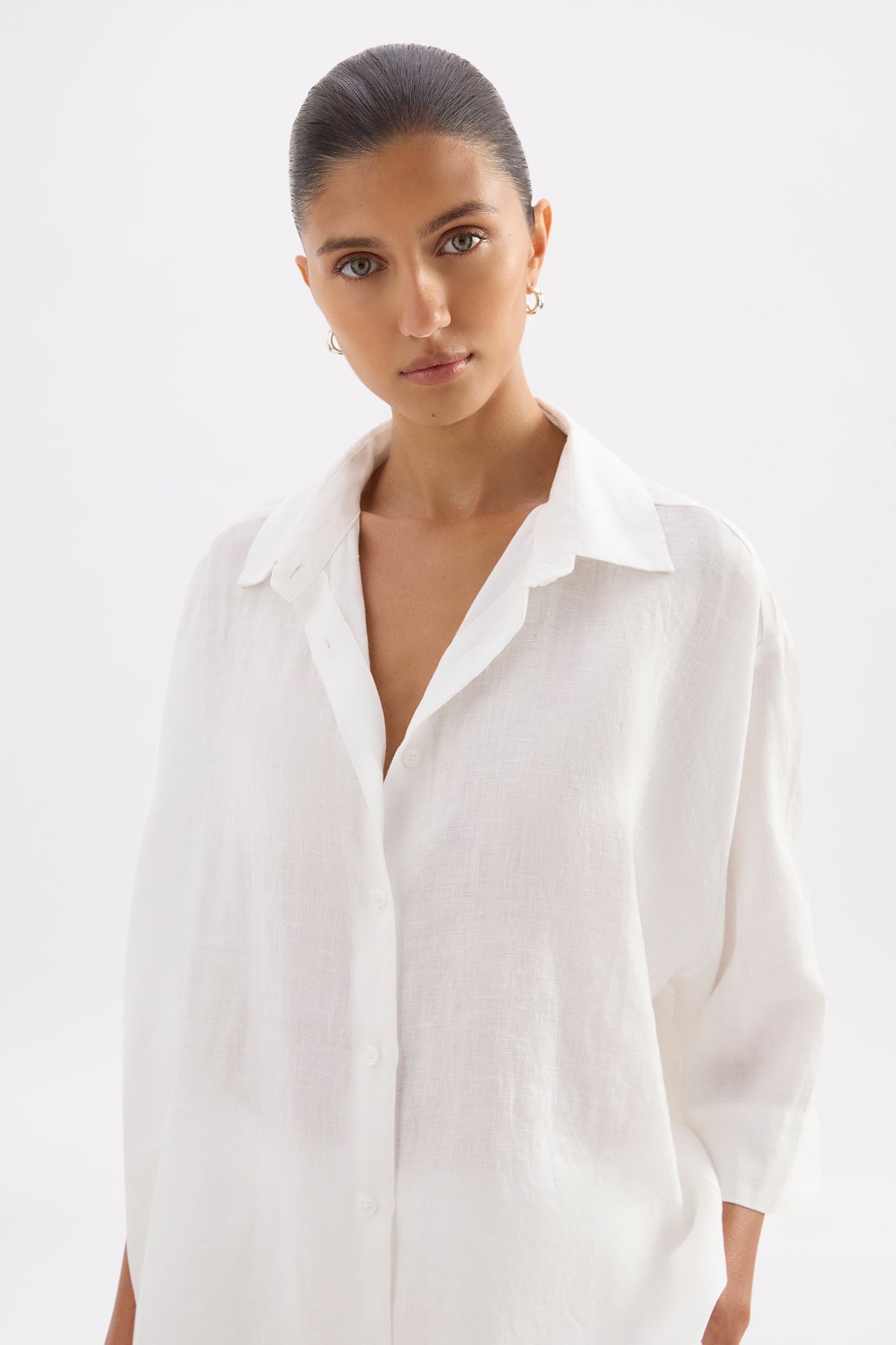 Lounge Linen Longline Shirt & Short Set 