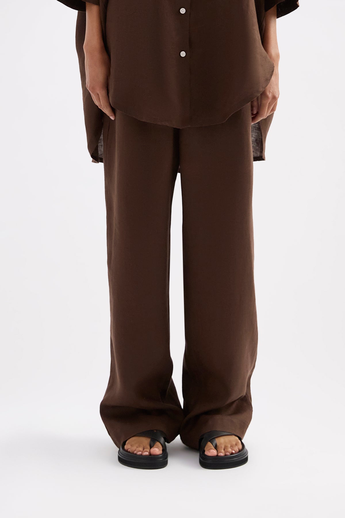 Lounge Linen Longline Shirt & Pant Set 