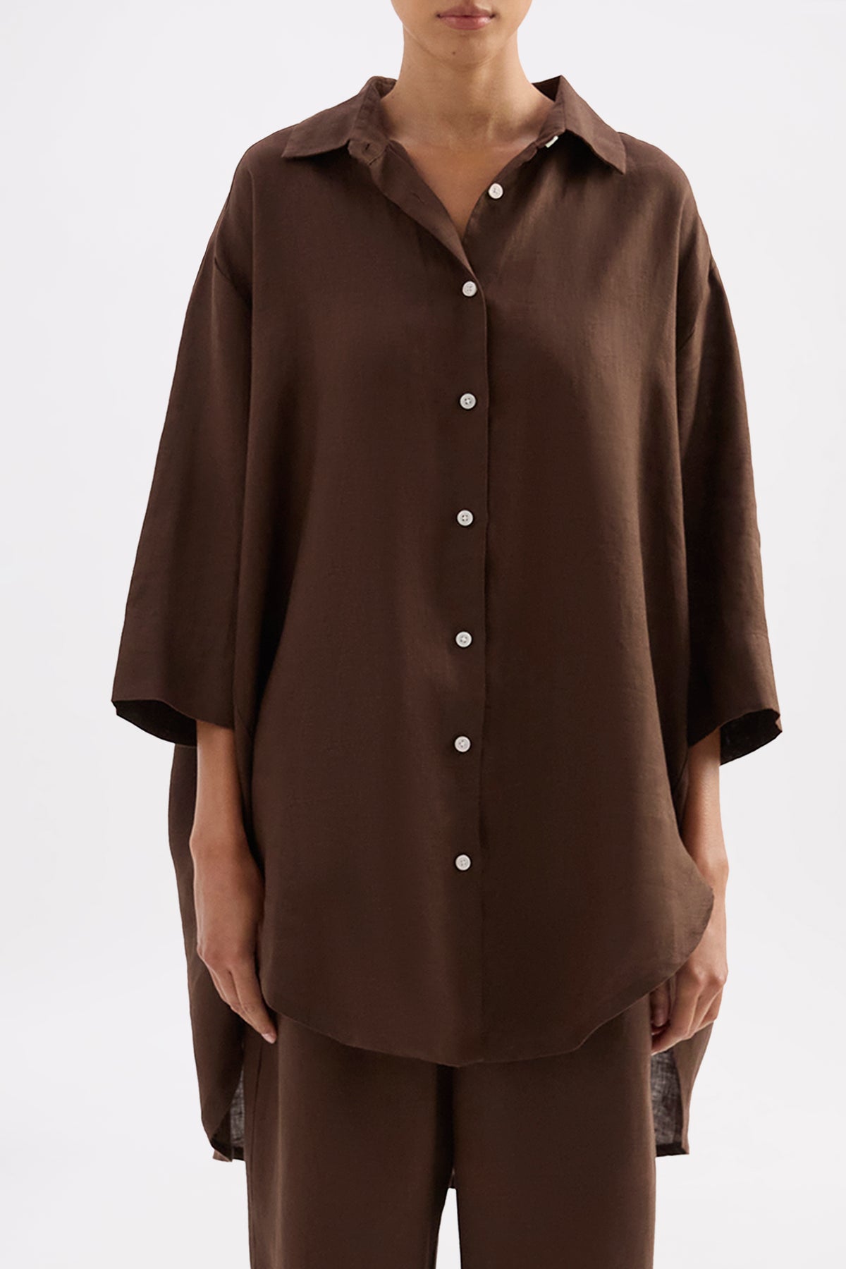 Lounge Linen Longline Shirt & Pant Set 