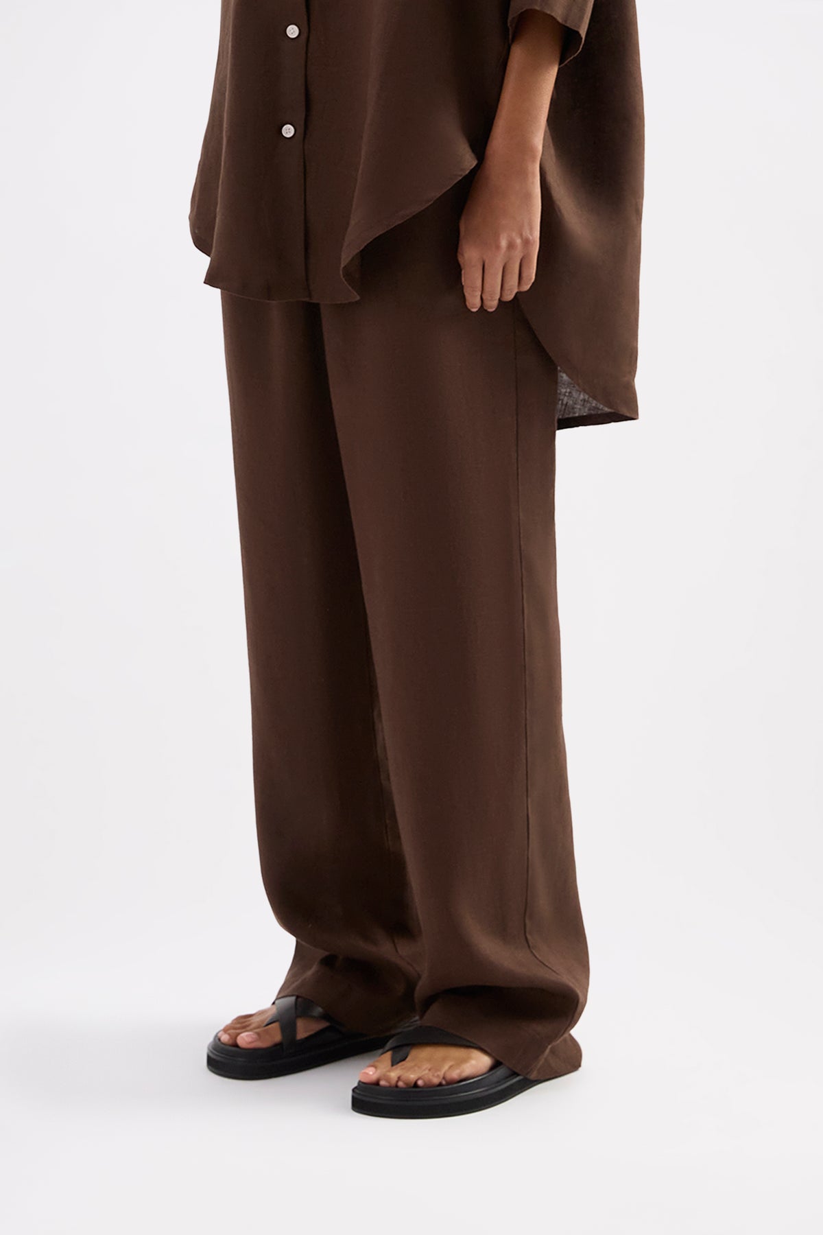 Lounge Linen Longline Shirt & Pant Set 