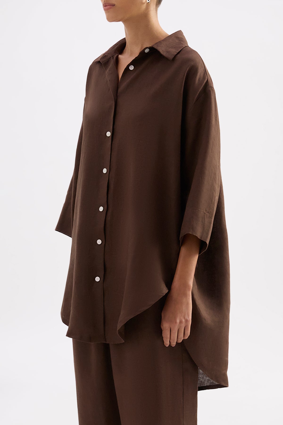 Lounge Linen Longline Shirt & Pant Set 