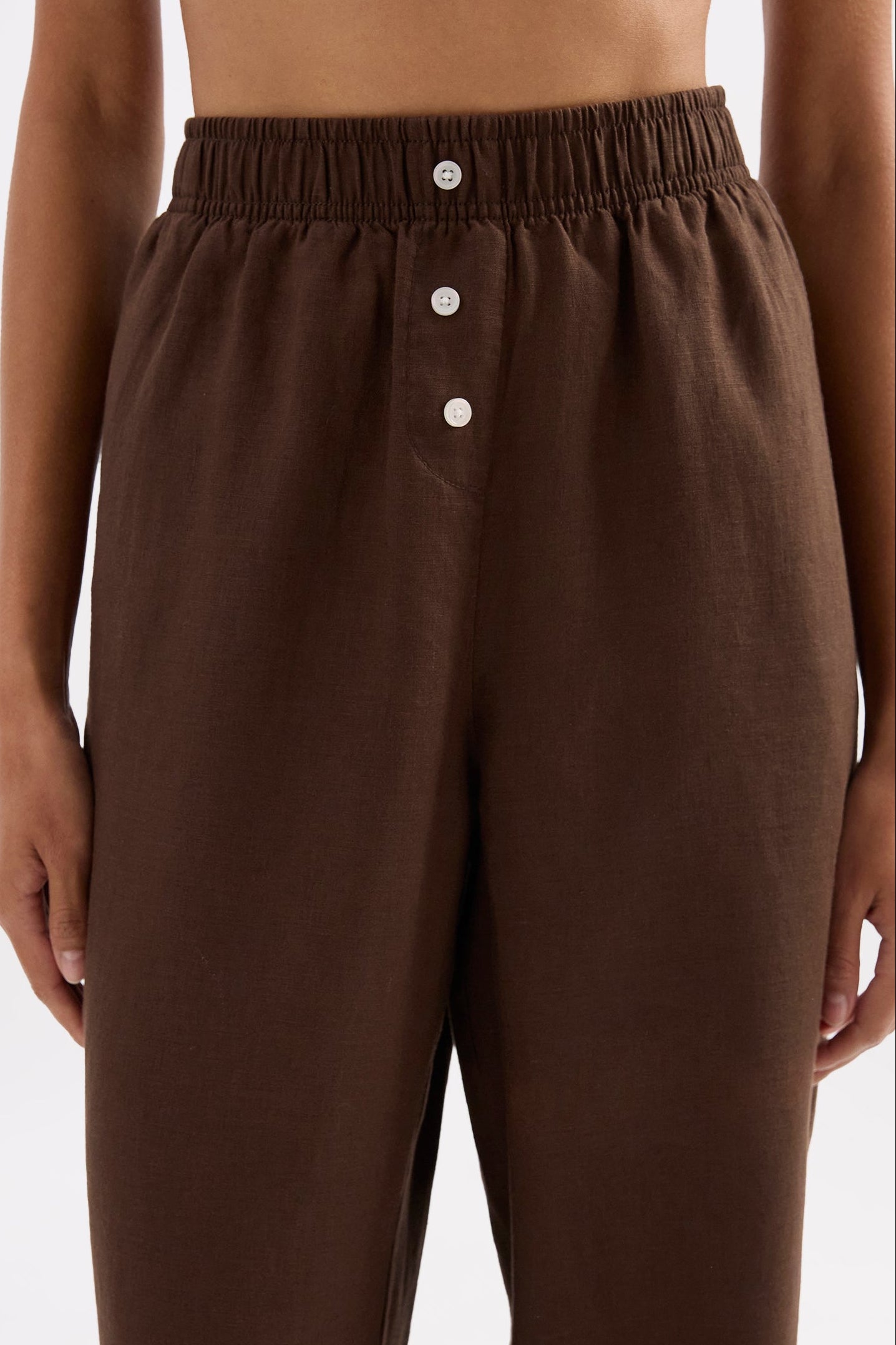 Lounge Linen Pant Chocolate 