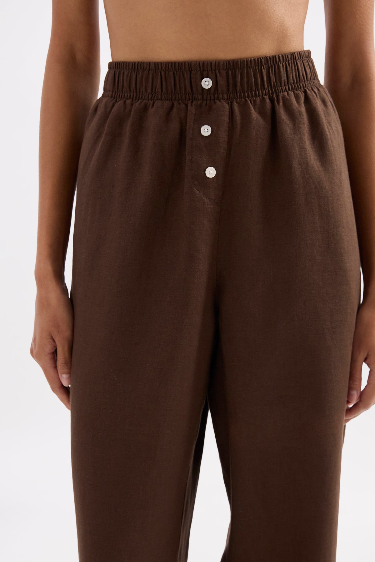 Lounge Linen Longline Shirt & Crop Pant Set 