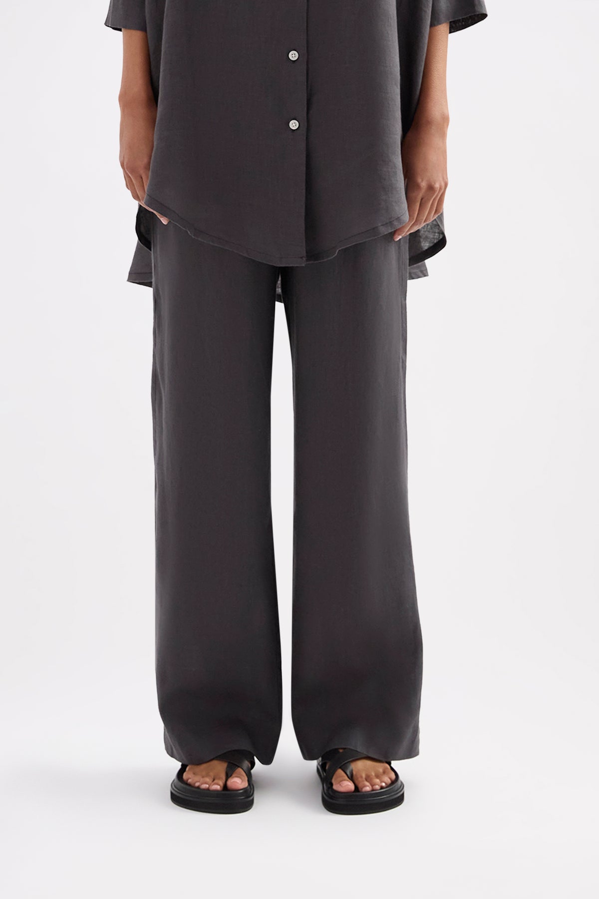 Lounge Linen Longline Shirt & Pant Set 