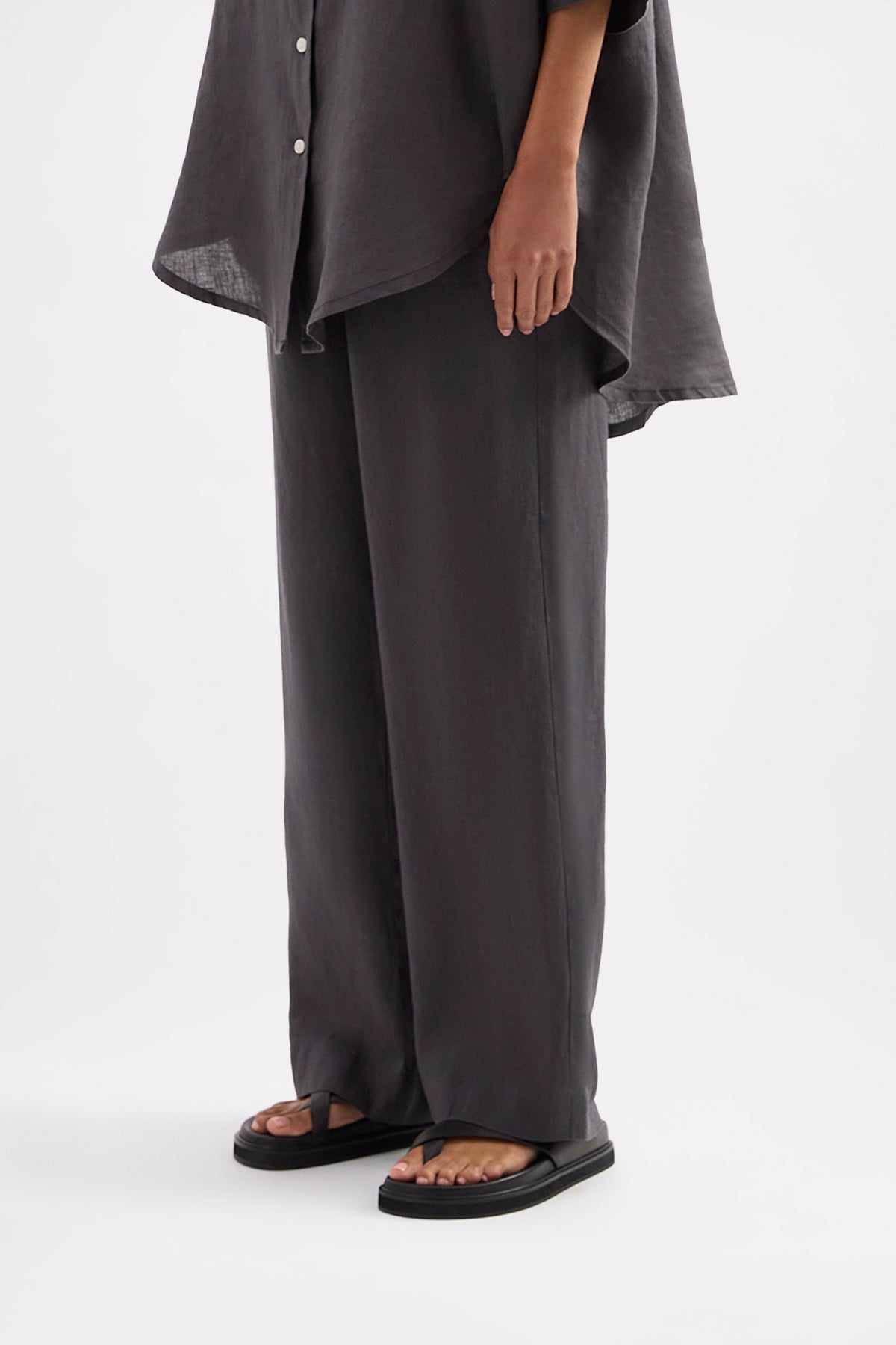 Lounge Linen Longline Shirt & Pant Set 