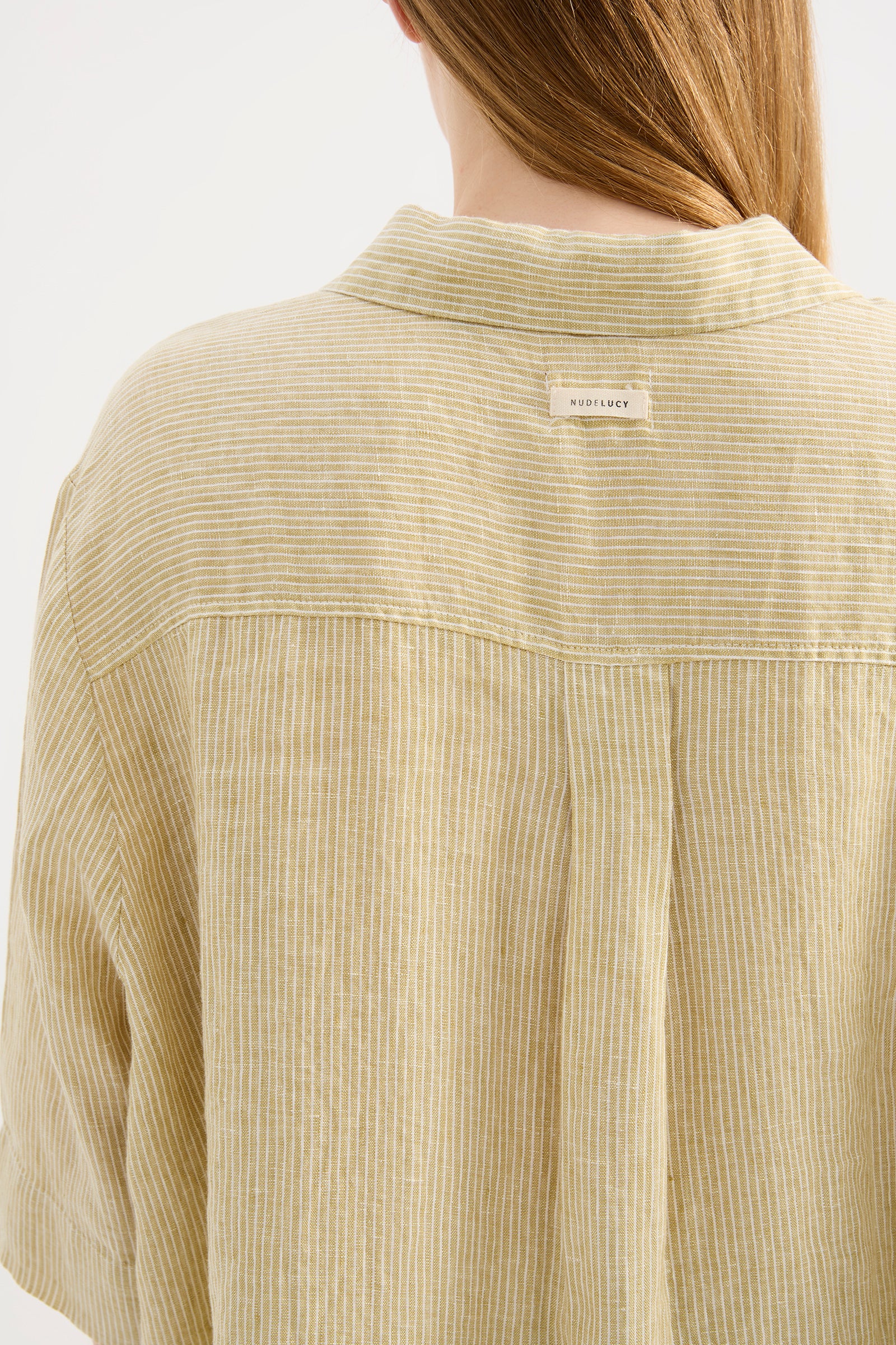 Lounge Stripe Linen Longline Shirt & Crop Pant Set 