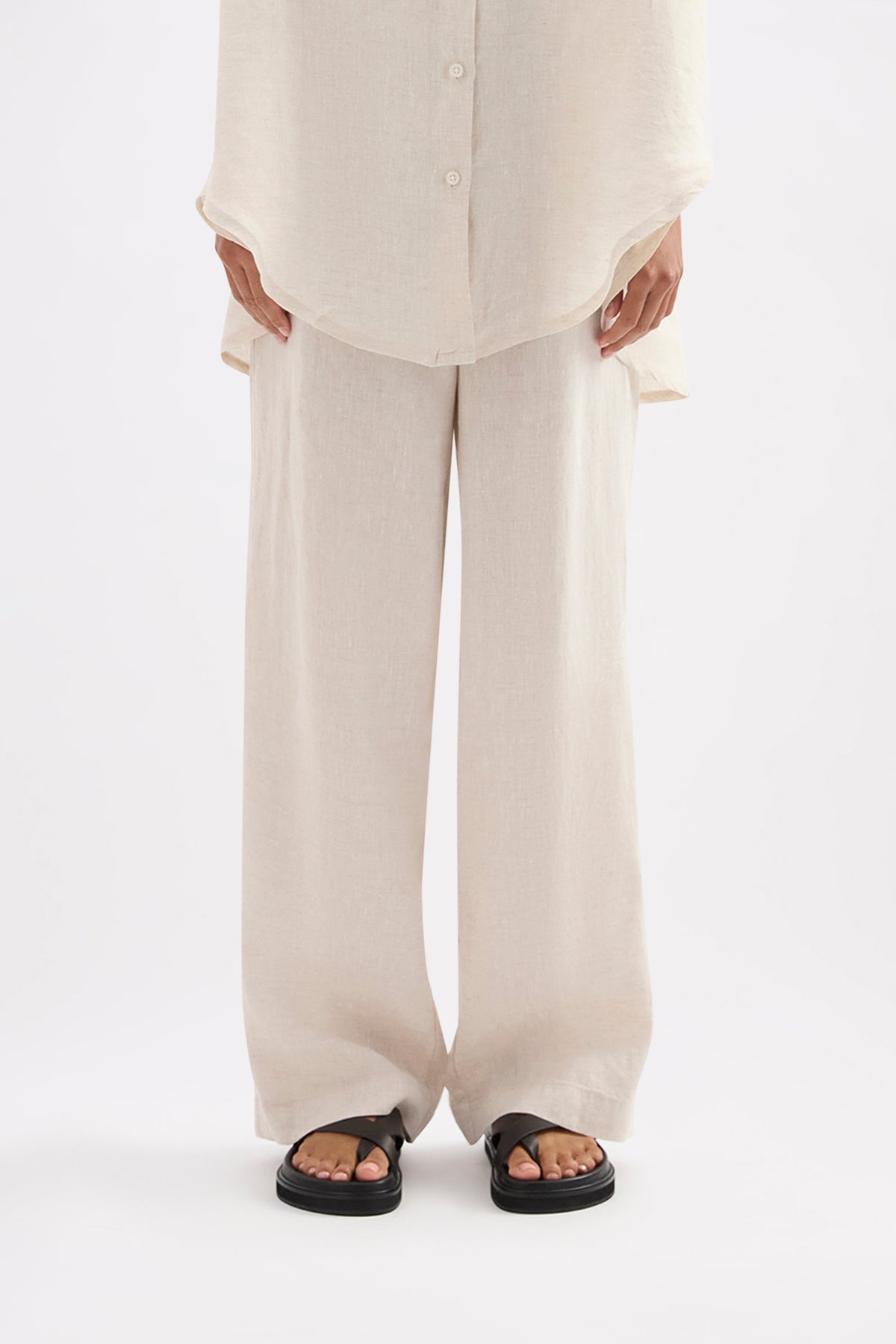 Lounge Linen Longline Shirt & Pant Set 