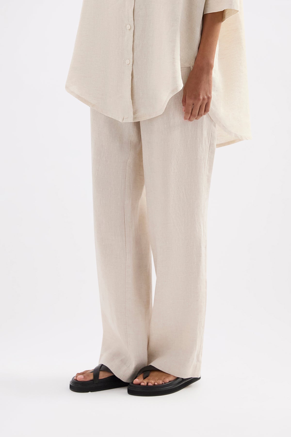 Lounge Linen Longline Shirt & Pant Set 