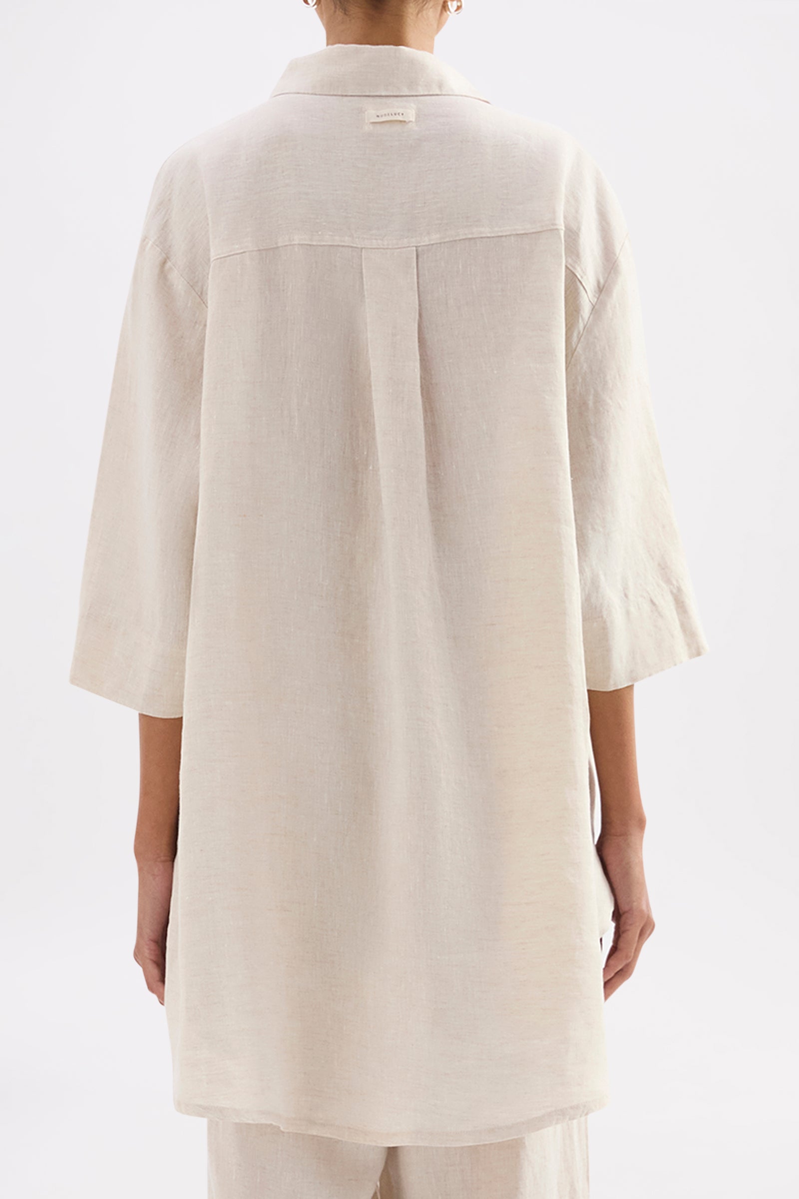 Lounge Linen Longline Shirt Natural 