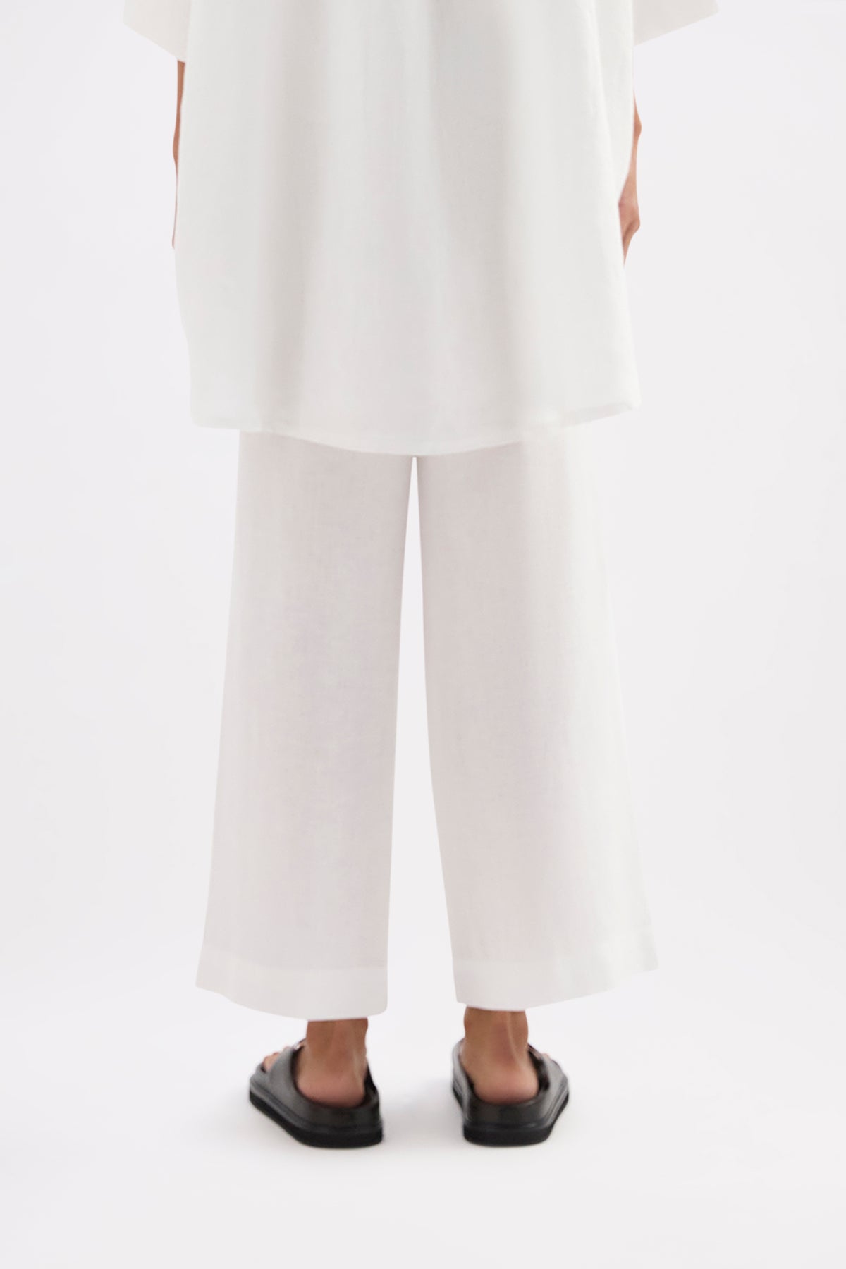 Lounge Linen Longline Shirt & Crop Pant Set 