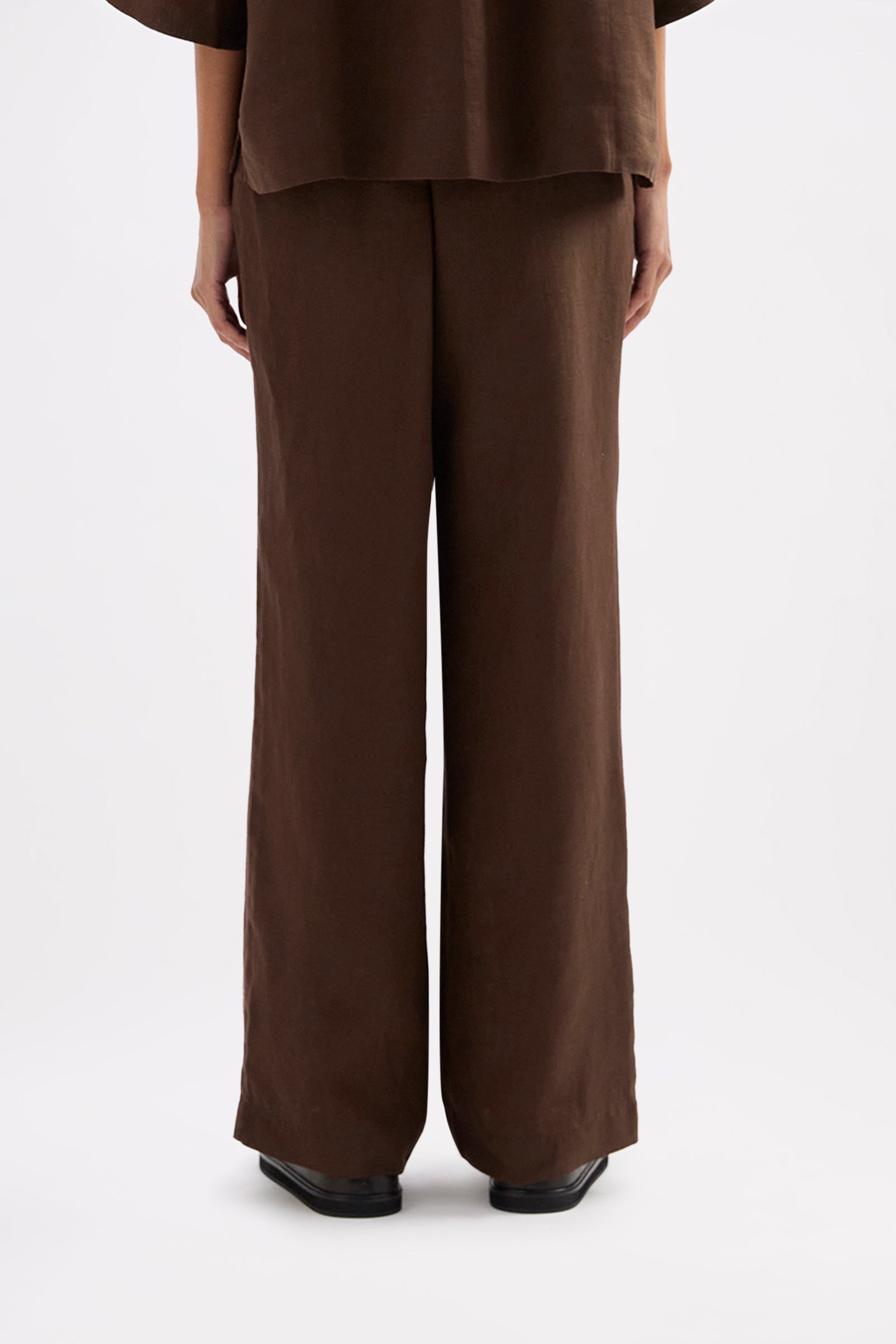 Lounge Linen Pant Chocolate 