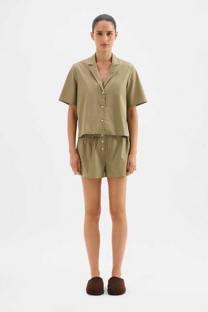 Organic Poplin Lounge Shirt Eucalyptus 