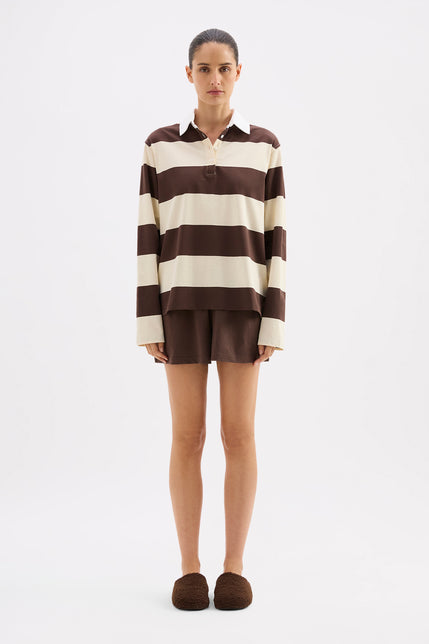 Organic Lounge Jersey Chocolate Stripe 