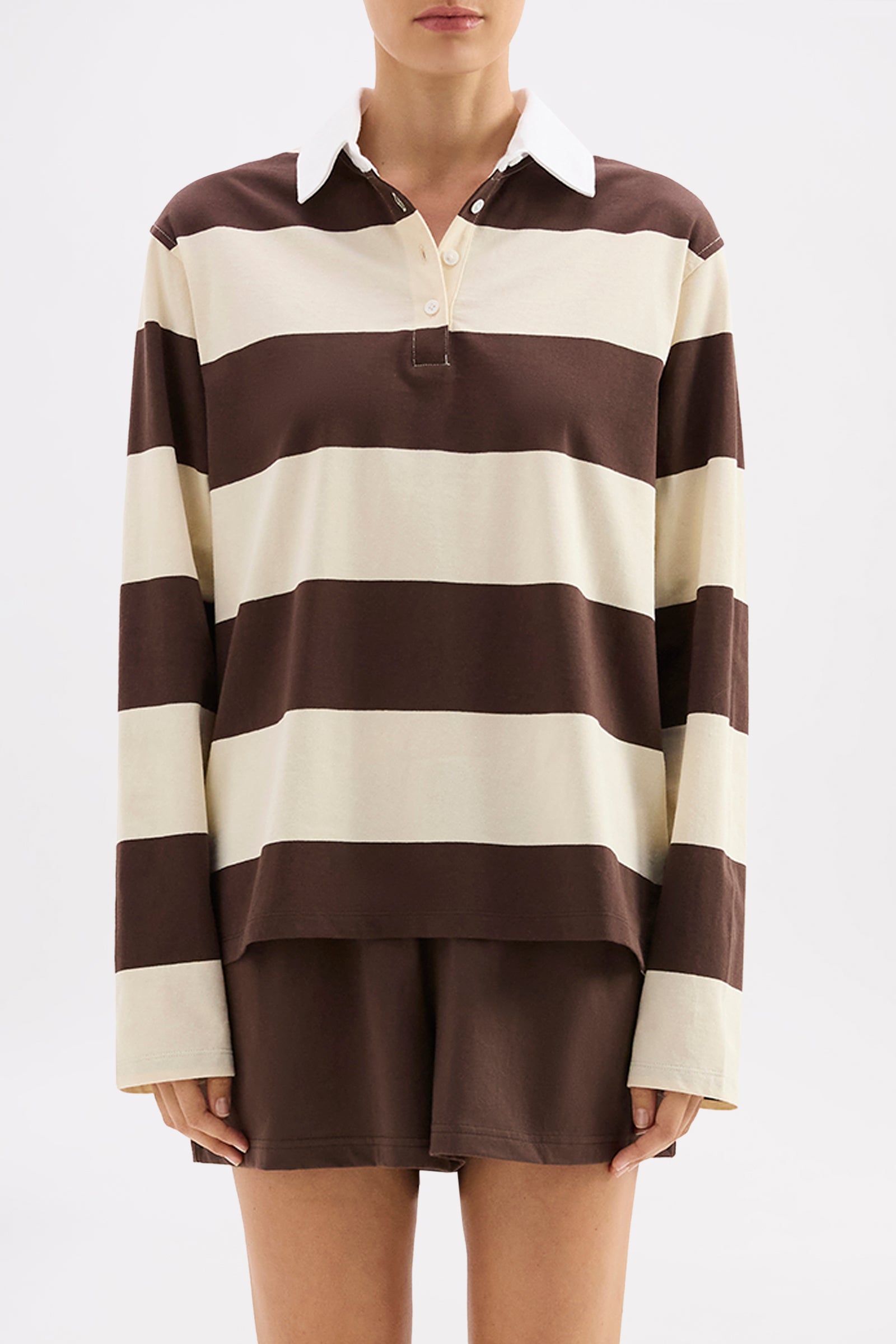 Organic Lounge Jersey Chocolate Stripe 