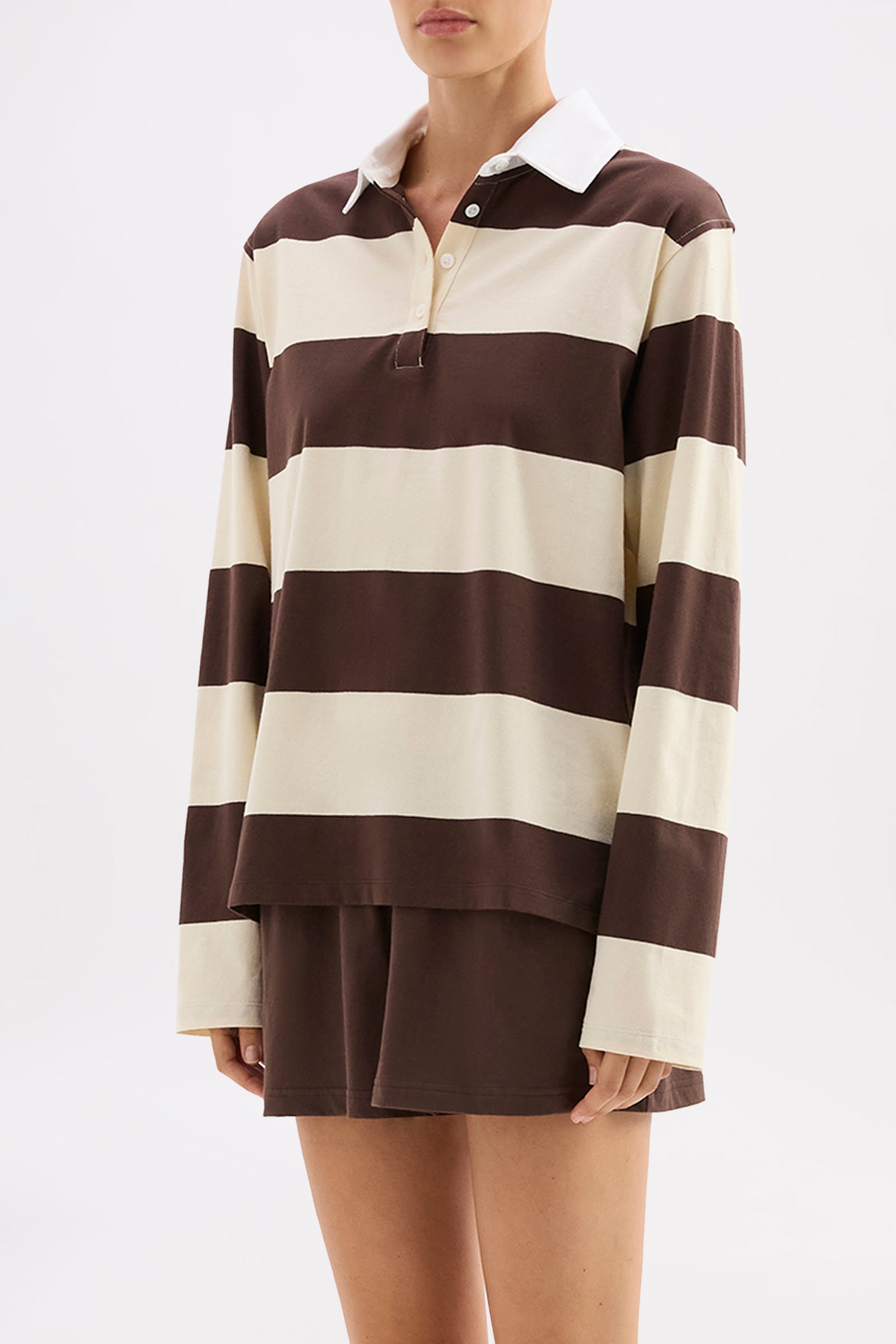 Organic Lounge Jersey Chocolate Stripe 
