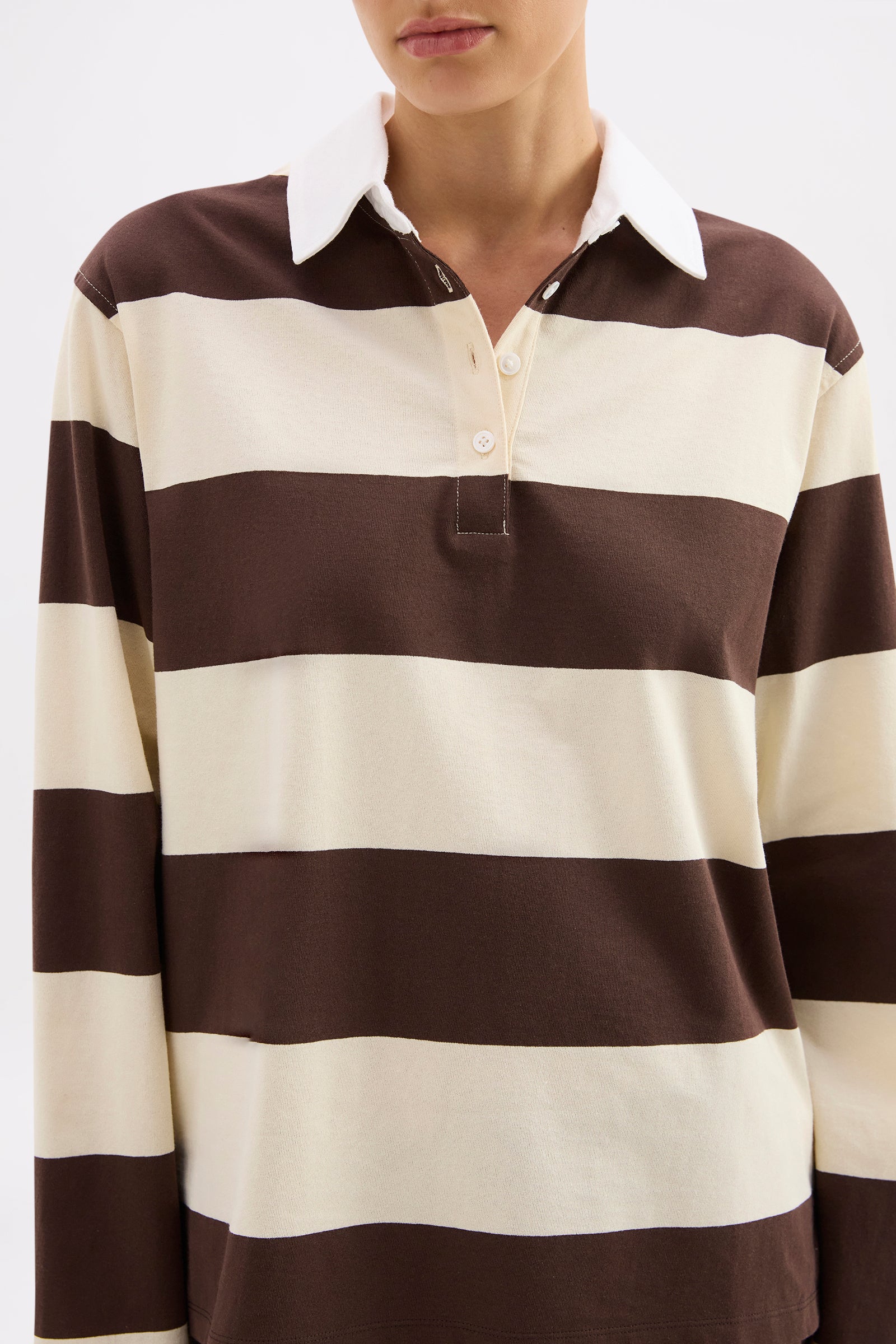Organic Lounge Jersey Chocolate Stripe 