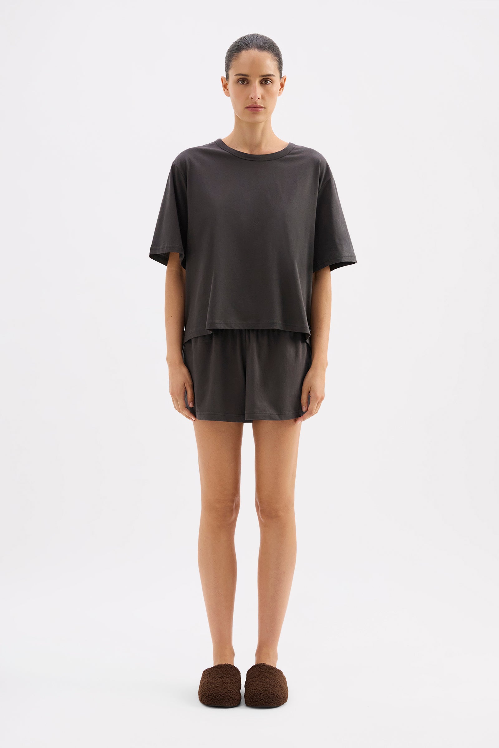 Organic Lounge Tee Coal 