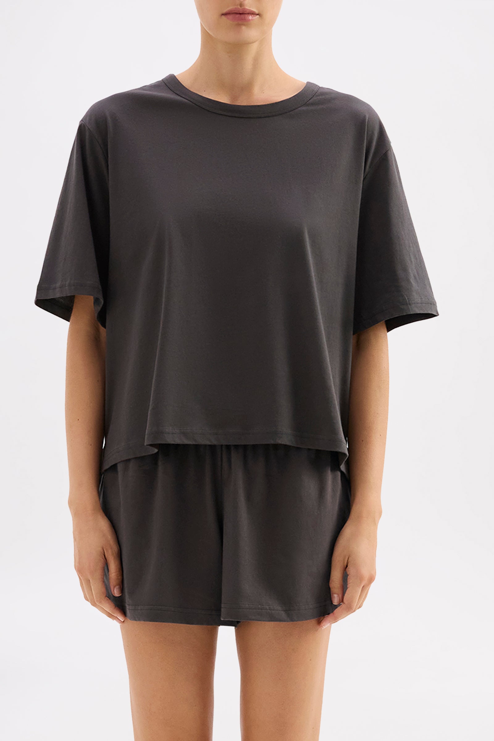 Organic Lounge Tee Coal 