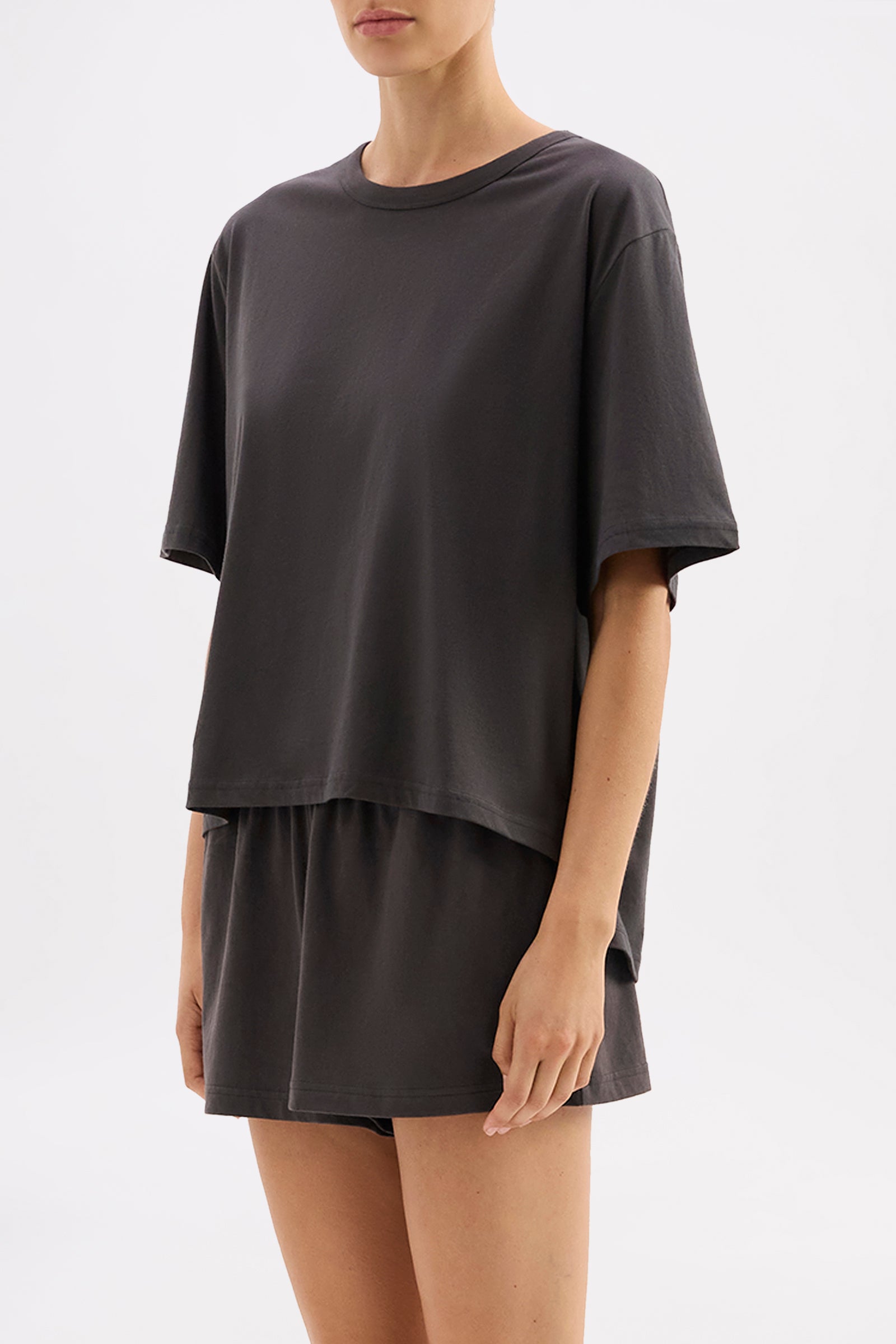 Organic Lounge Tee Coal 