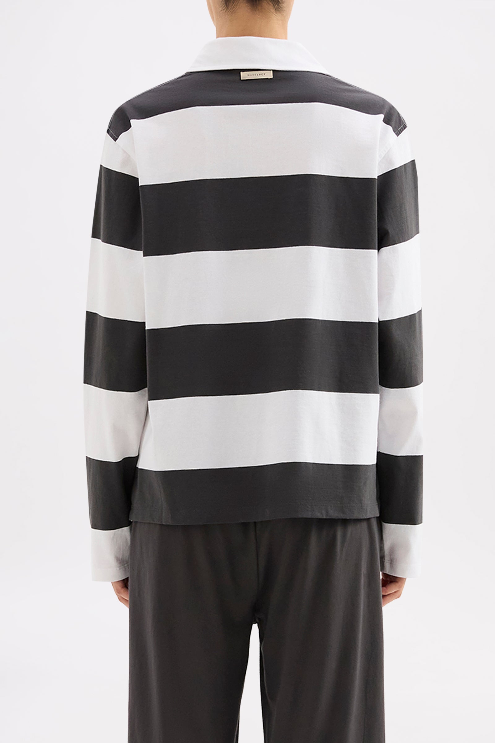 Organic Lounge Jersey Coal Stripe 