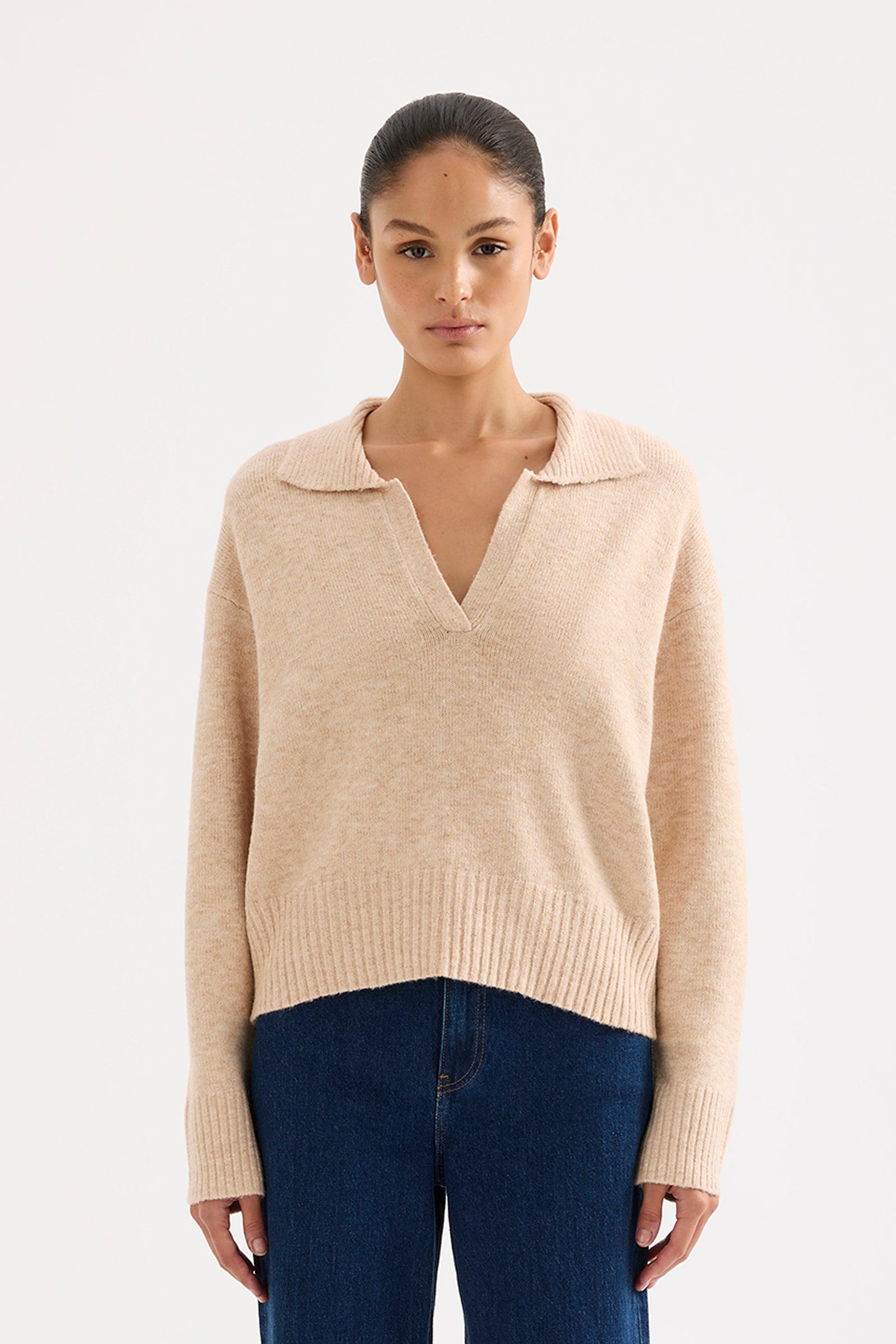Kinsley Rugby Knit Oatmeal 