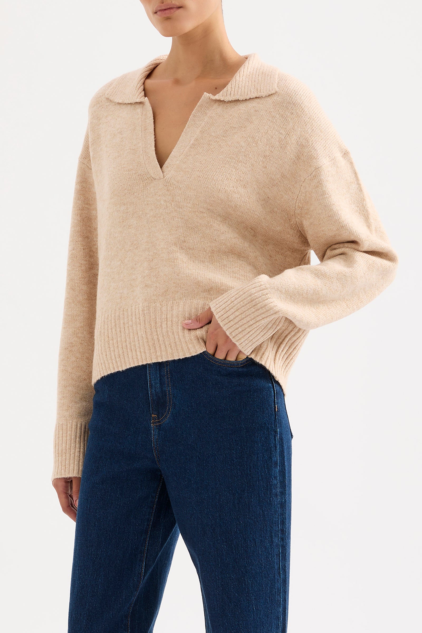 Kinsley Rugby Knit Oatmeal 
