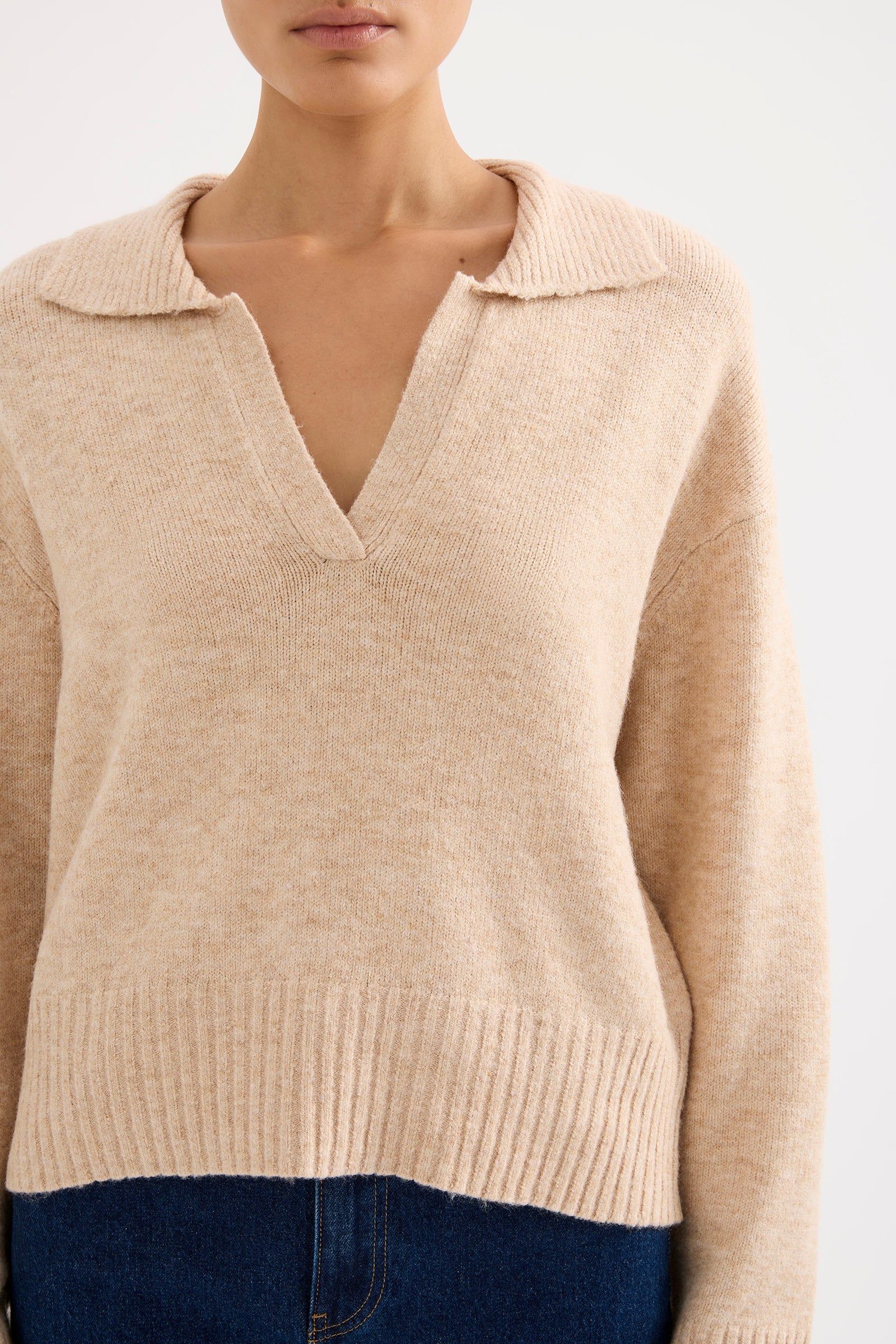 Kinsley Rugby Knit Oatmeal 