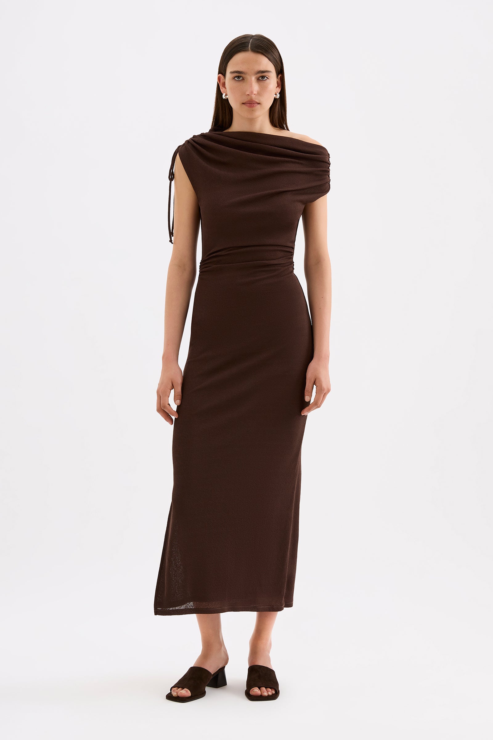 Lani Mesh Maxi Dress Chocolate 