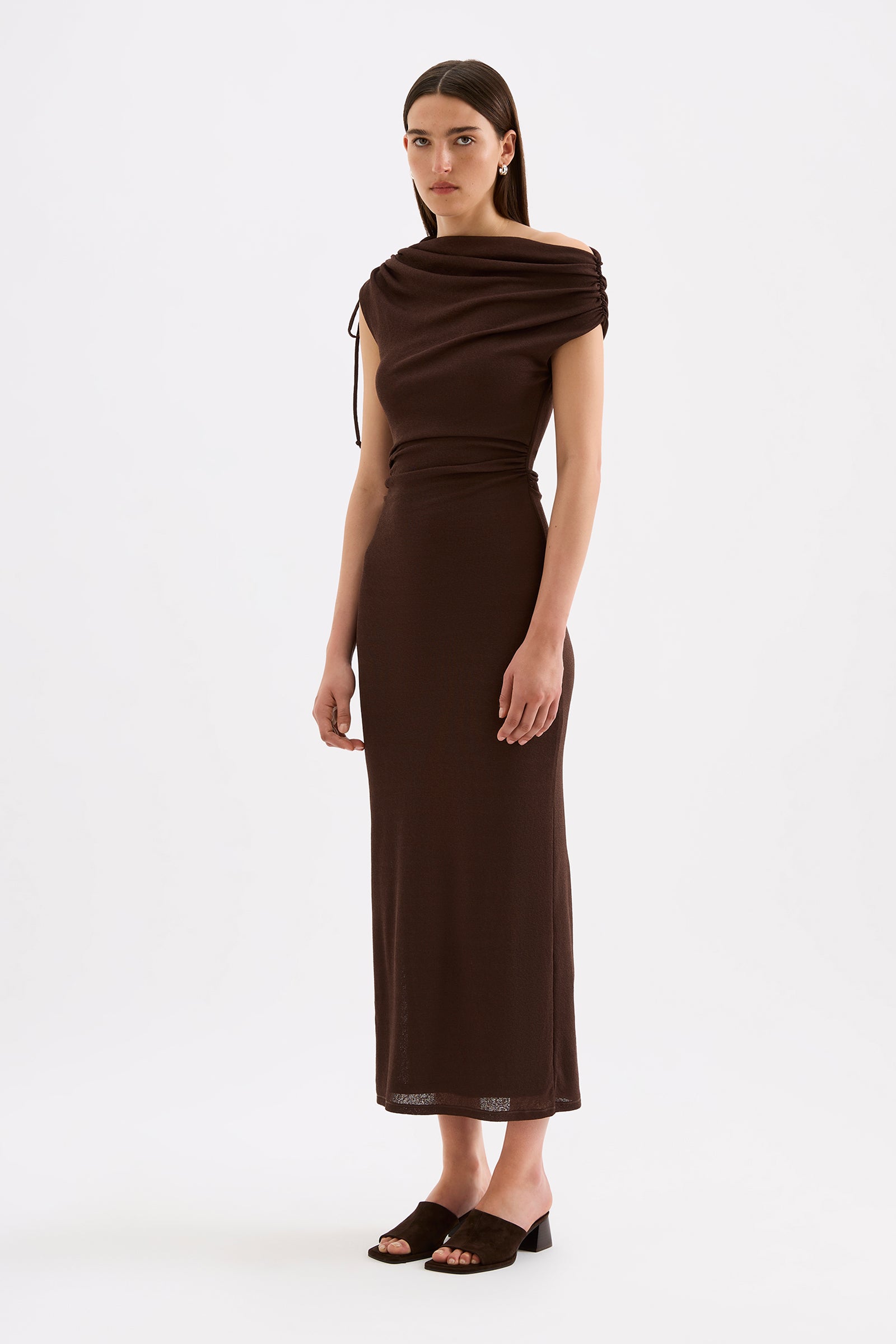 Lani Mesh Maxi Dress Chocolate 