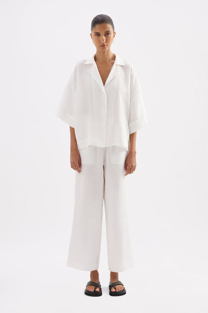 Lounge Linen Shirt White 