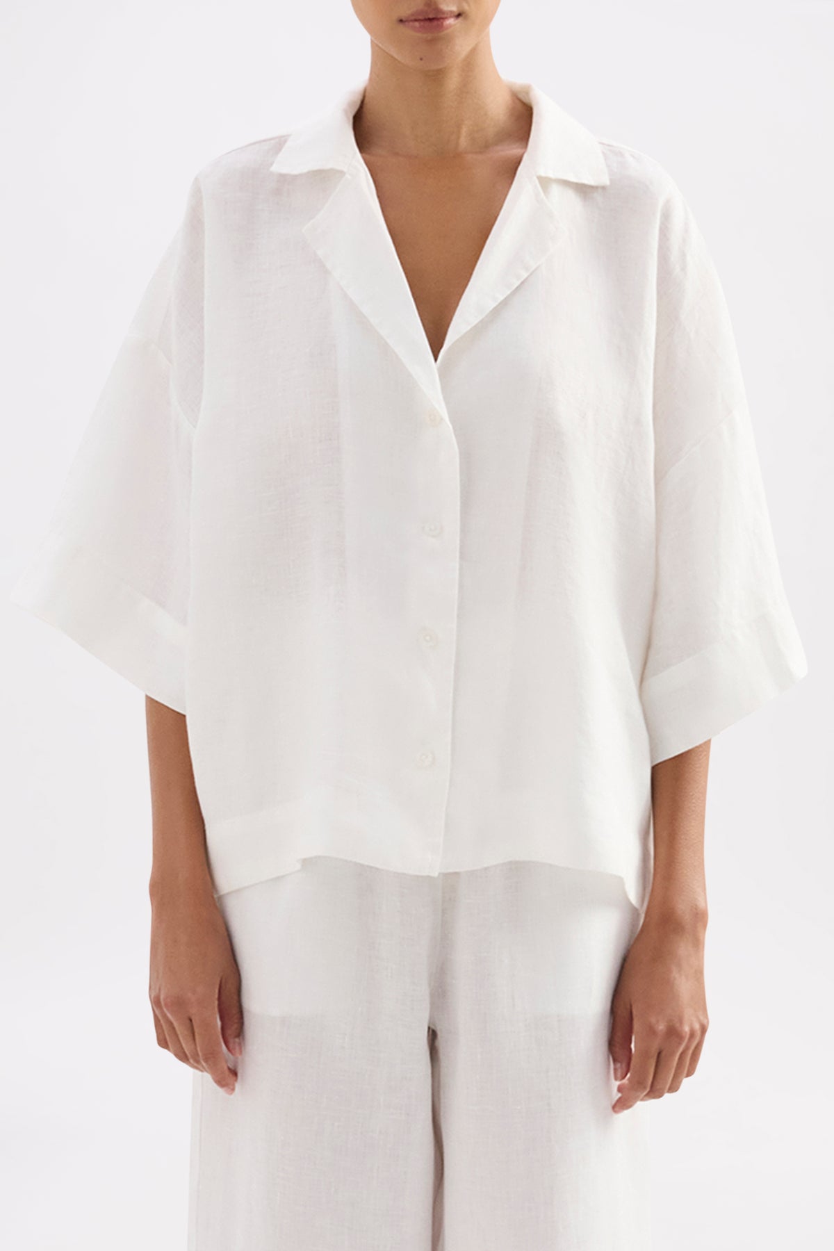 Lounge Linen Shirt & Crop Pant Set 